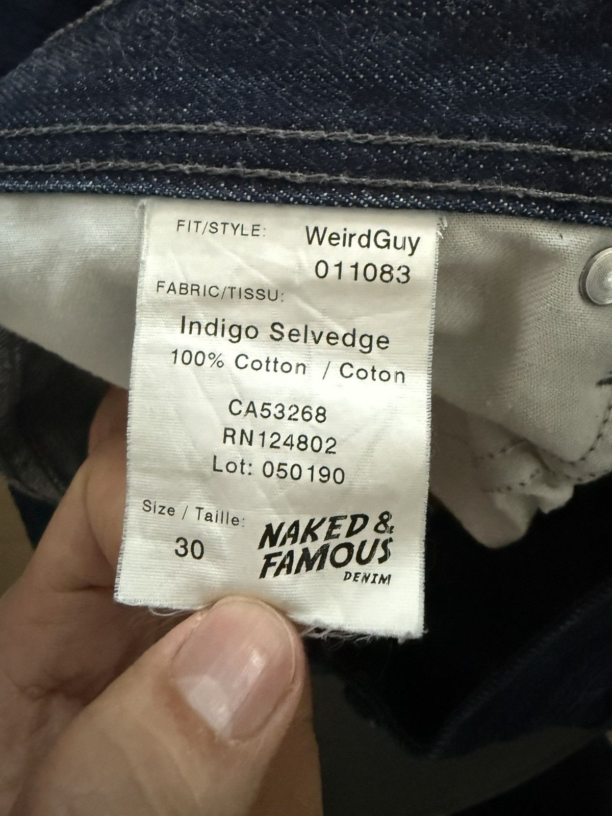 Naked & Famous Indigo Selvage Weird Guy Size US 30 / EU 46 - 4 Thumbnail