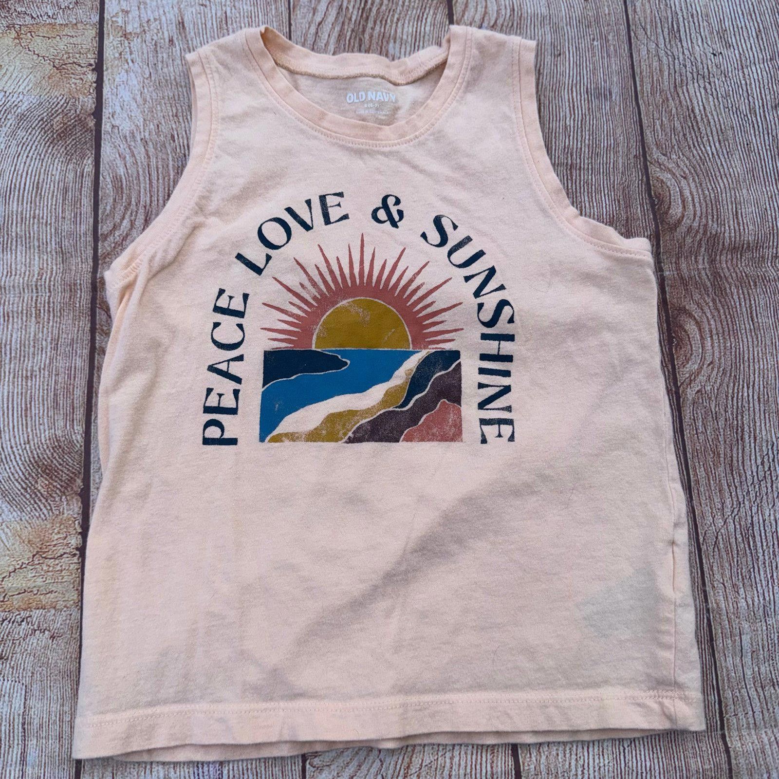 Old Navy Old Navy Peace Love & Sunshine Graphic Tank Top Size 6/7 Size US S / EU 44-46 / 1 - 1 Thumbnail