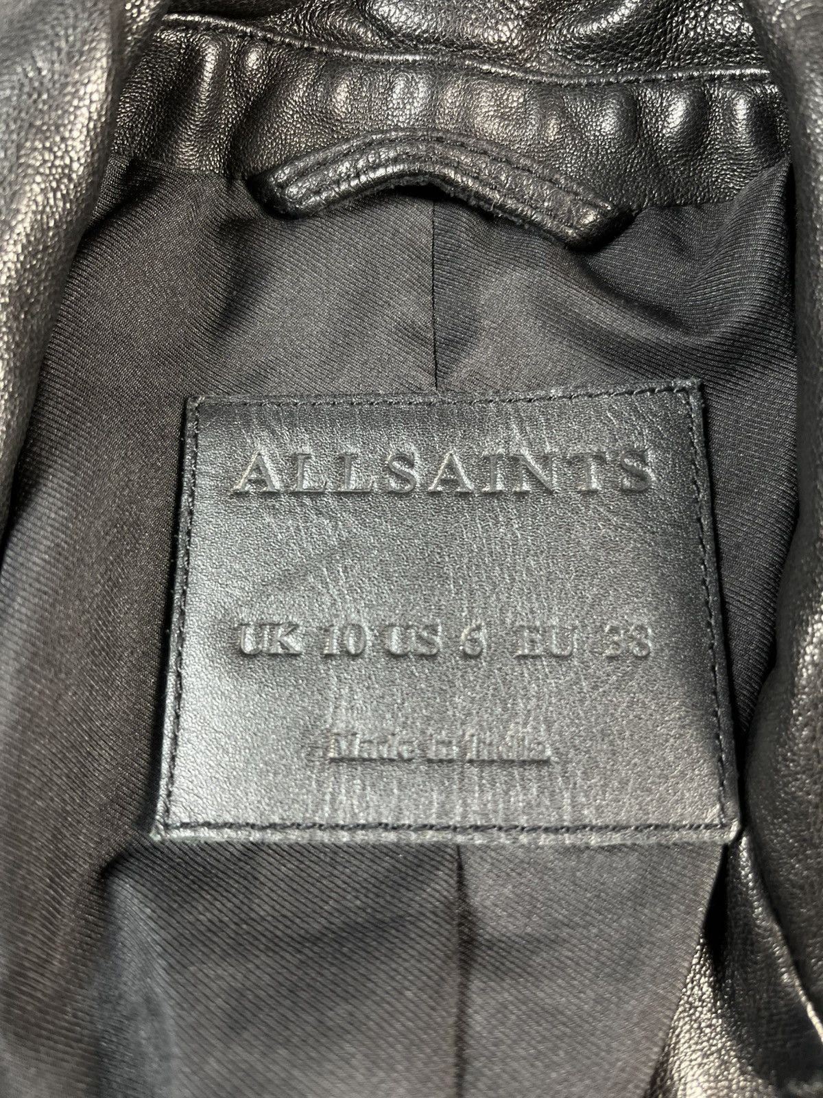 Allsaints AllSaints Leather Biker Jacket Moto Women’s S Black Size S / US 4 / IT 40 - 6 Thumbnail