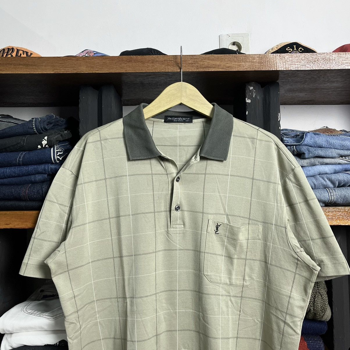Vintage × Yves Saint Laurent 90’s Ysl Pour Homme Square Striped Polos Size US L / EU 52-54 / 3 - 2 Thumbnail