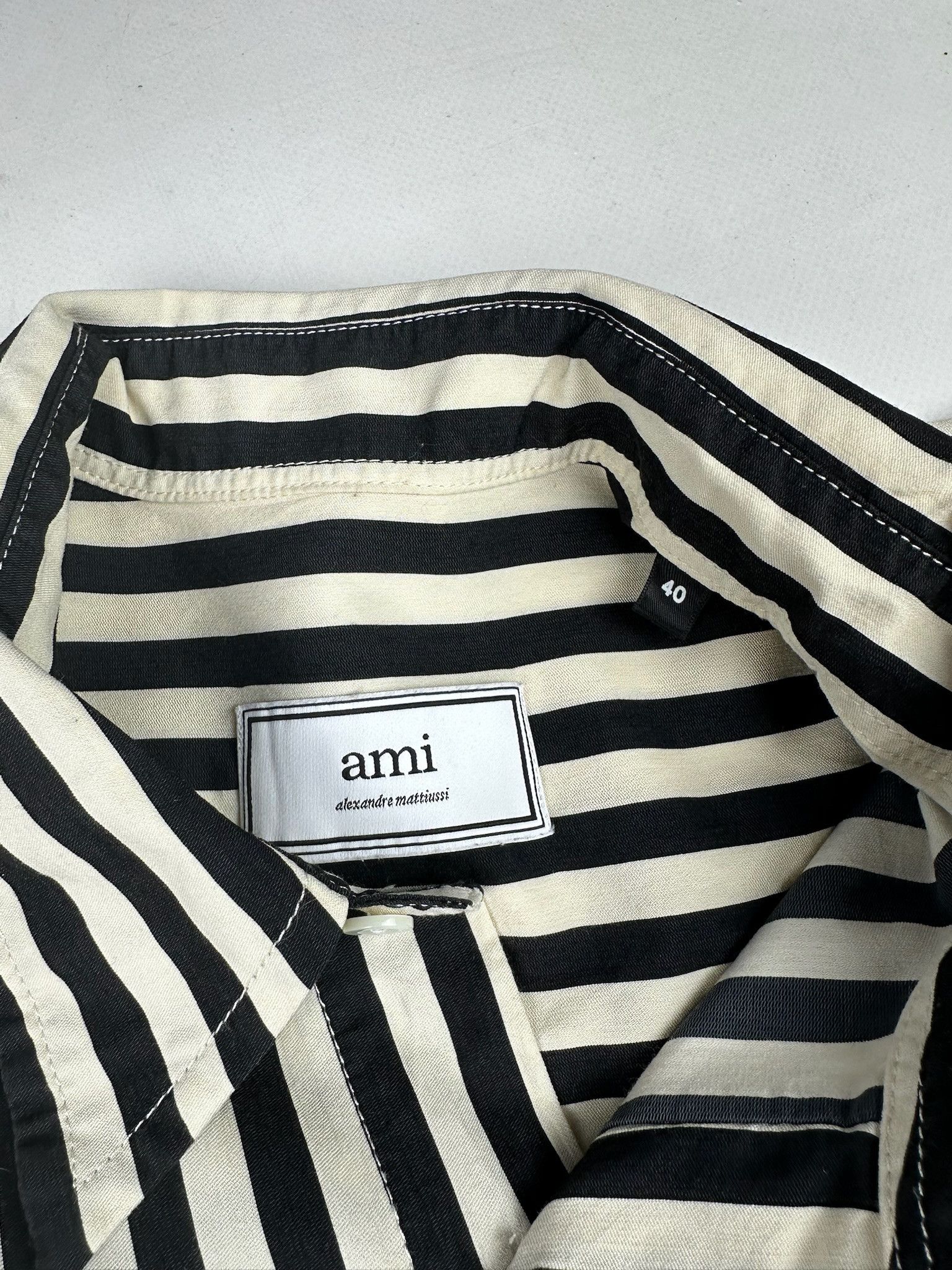 AMI AMI stripe shirt sleeve shirt Size US M / EU 48-50 / 2 - 3 Thumbnail