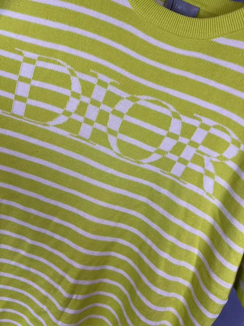 Dior DIOR Striped Logo Knit Short Sleeve Shirt-2505 Size US M / EU 48-50 / 2 - 3 Thumbnail