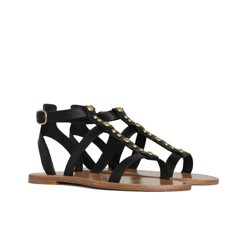 Celine o1y0725 Leather Sandals in Black Size US 6 / IT 36 - 3 Thumbnail