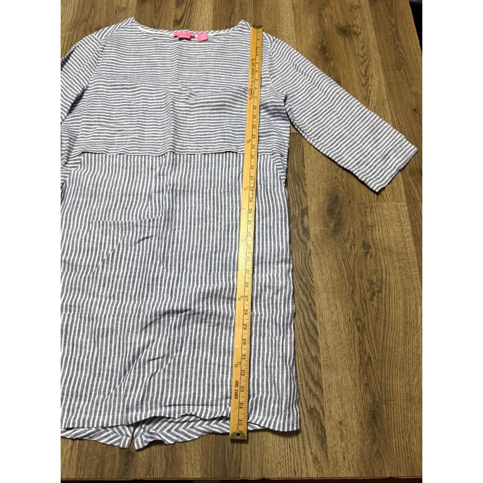 Isaac Mizrahi Isaac Mizrahi Dress Women's M Blue White Striped Long Sleeve Knee Length Casual Shift Size M / US 6-8 / IT 42-44 - 7 Thumbnail