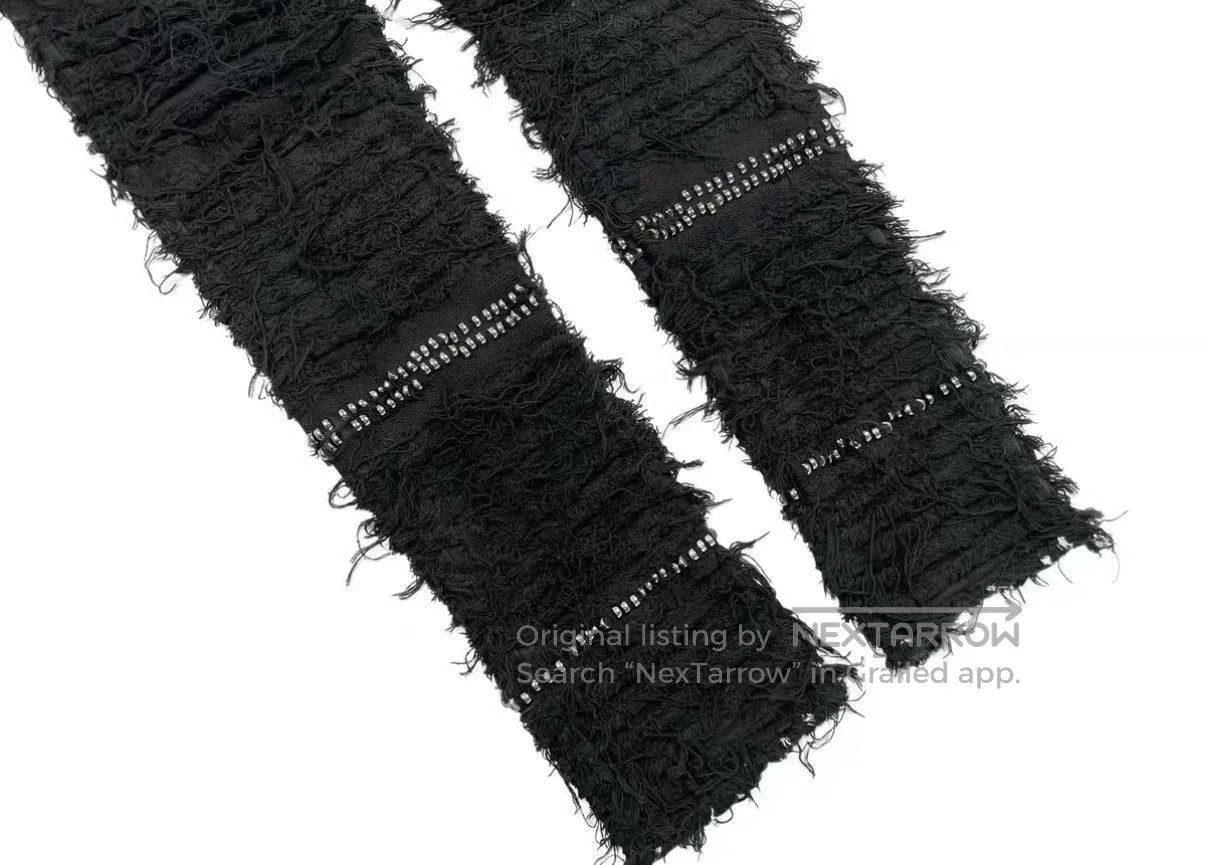 Blackmeans Black Frayed Denim Pants with Stud Accents Size 32. Size US 32 / EU 48 - 4 Thumbnail