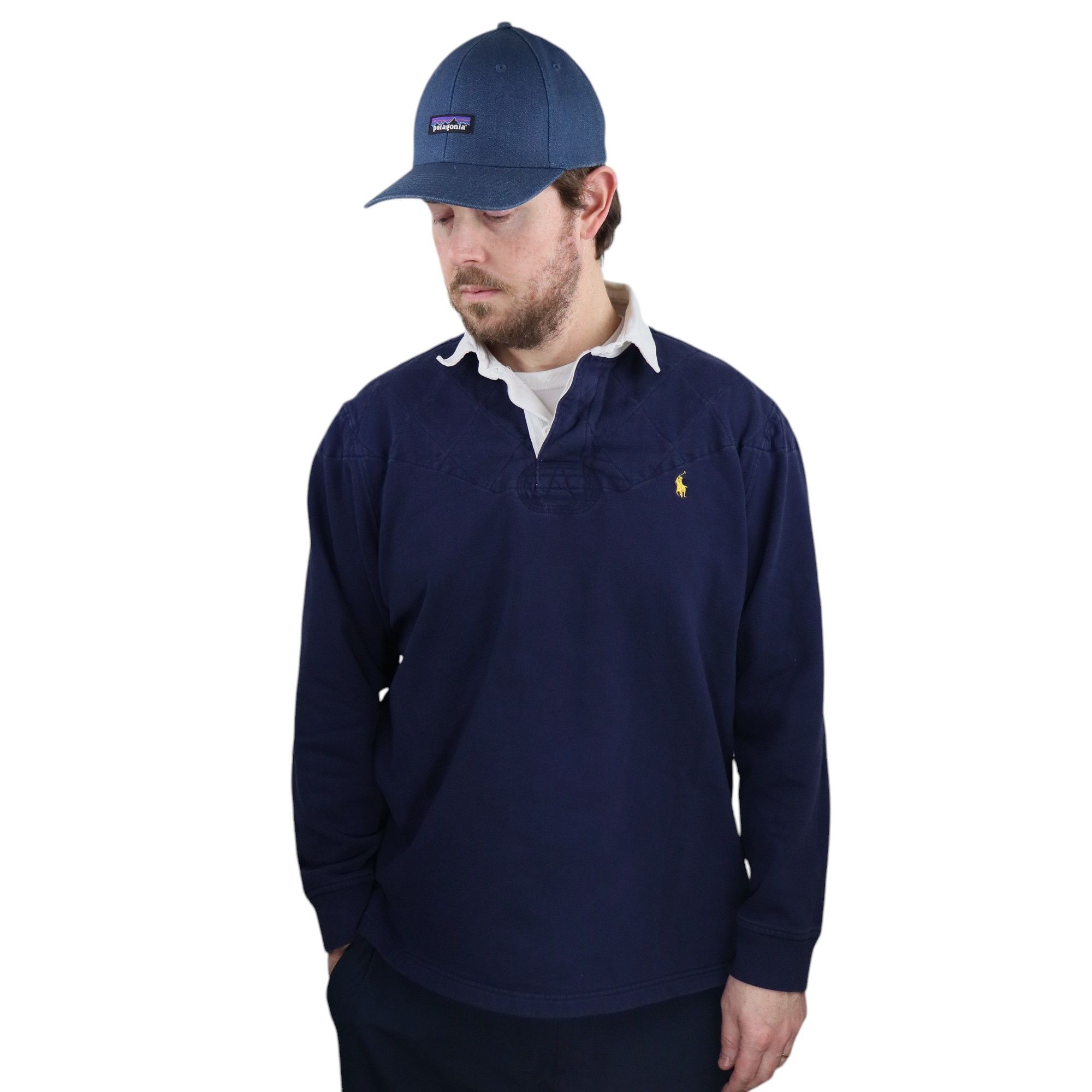 Polo Ralph Lauren × Ralph Lauren × Vintage Vintage 90s Polo Ralph Lauren Rugby Padded Shoulders Shirt Size US XL / EU 56 / 4 - 2 Thumbnail