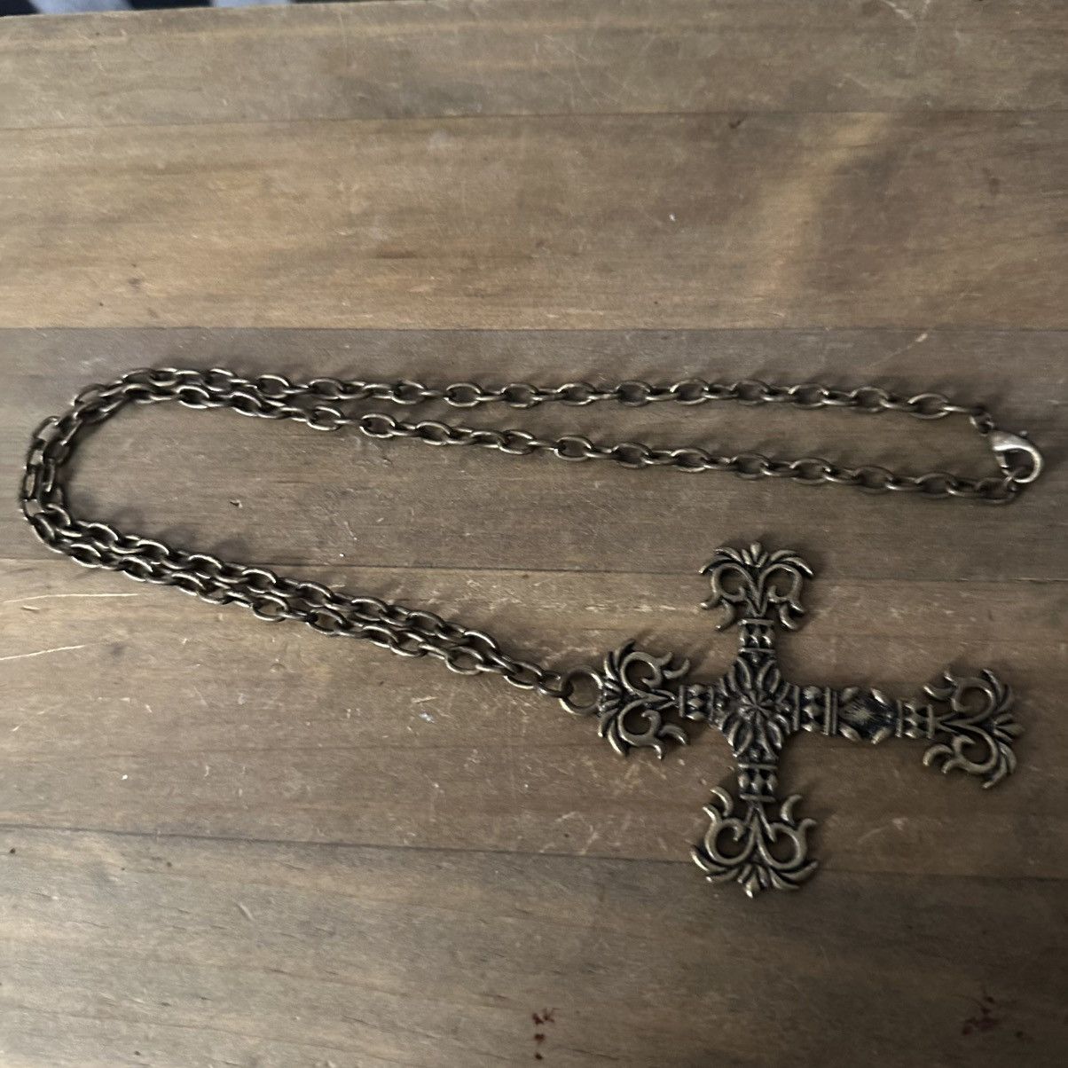 Other Bronze tone large gothic cross pendant necklace Size ONE SIZE - 2 Thumbnail