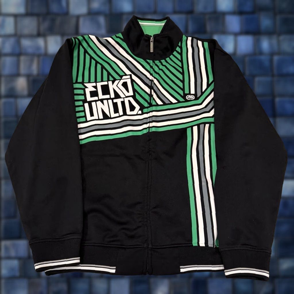 Marcs Marc ECKO UNLTD. LOCK STRIPE Track Jacket Adult Medium Black Striped Mens Size US M / EU 48-50 / 2 - 1 Thumbnail