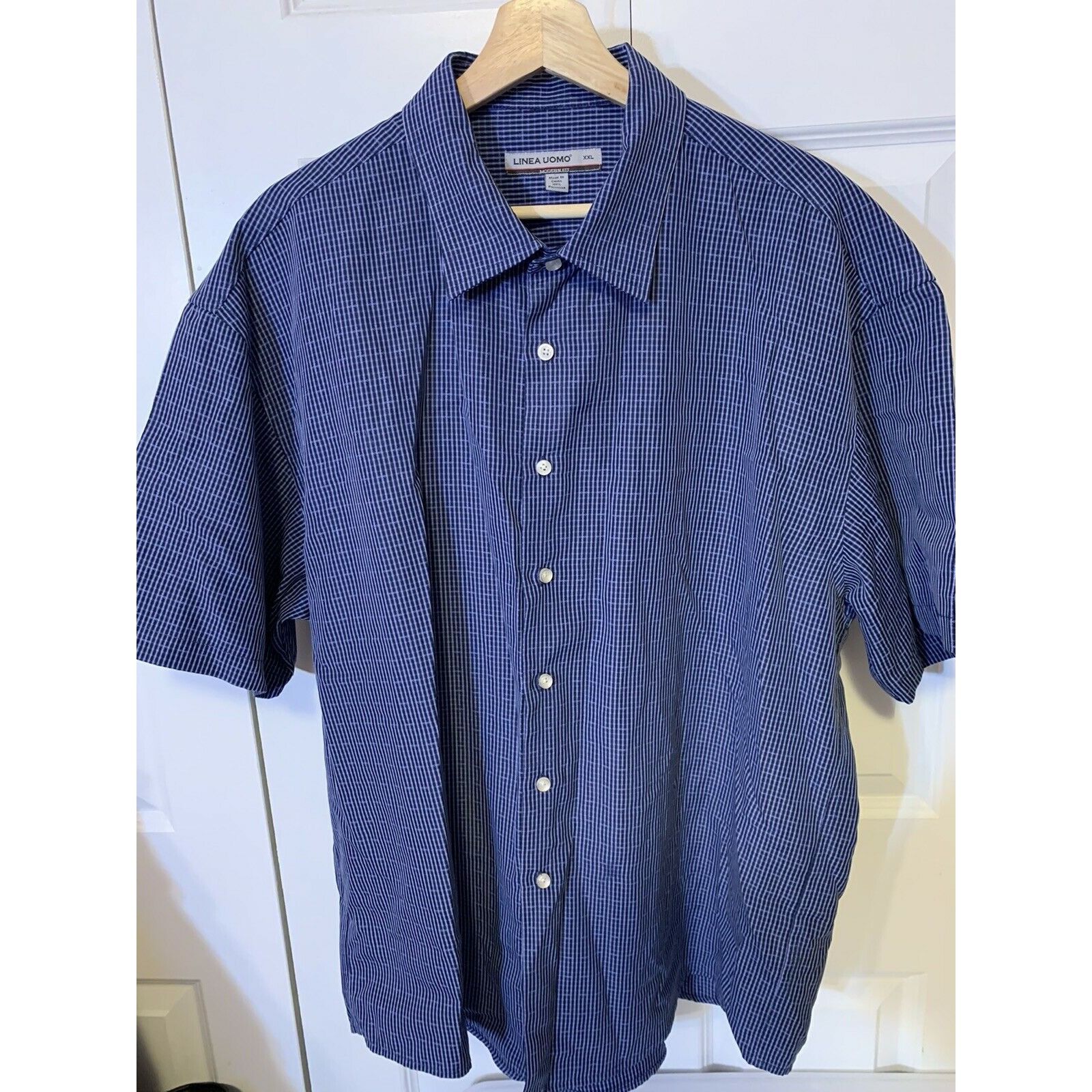Raffi Linea Uomo Button Front Men’s Sz XXL Camp Shirt Blue Modern Size US XXL / EU 58 / 5 - 6 Thumbnail