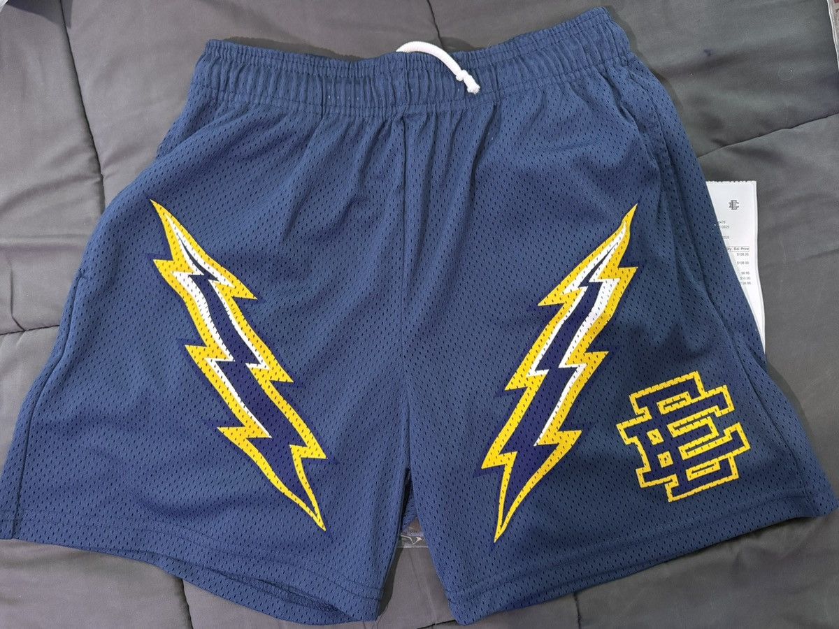 Eric Emanuel EE Basic Short - BOLTS (Navy/Yellow & white) SS25 Size US 28 / EU 44 - 3 Thumbnail