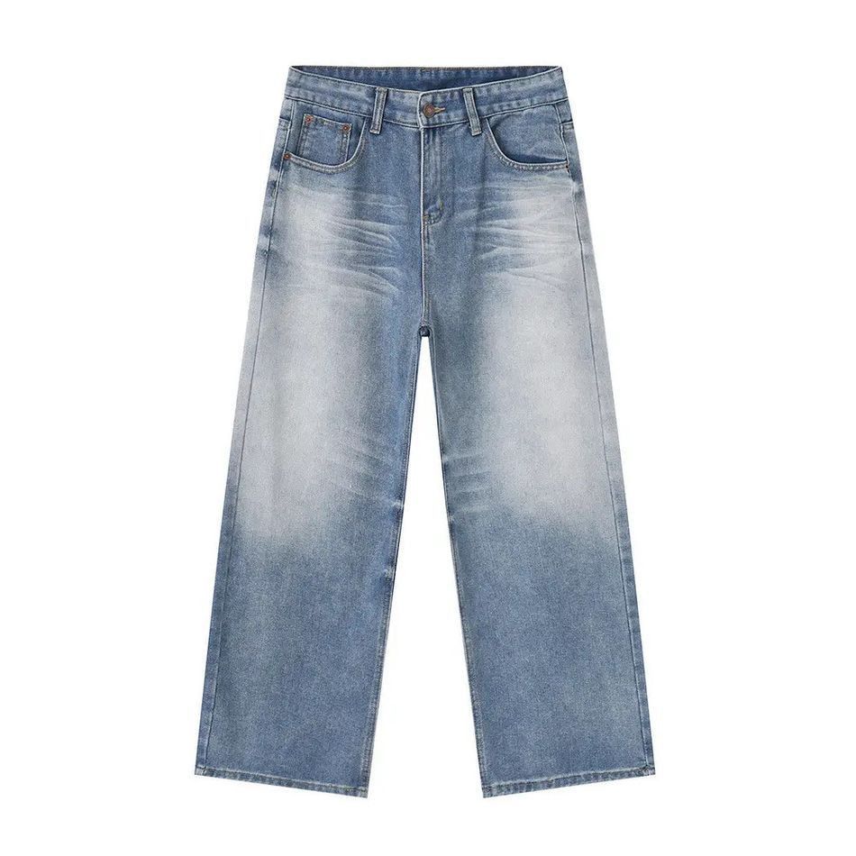 Japanese Brand Retro loose wide leg straight leg jeans Size US 32 / EU 48 - 5 Thumbnail