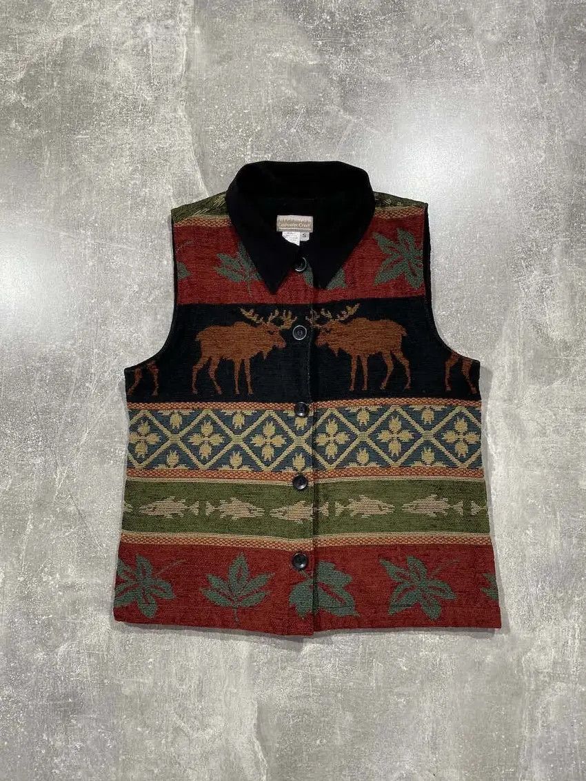 Japanese Brand Vintage 90s Hand Made animal vest embroidered logo Size US S / EU 44-46 / 1 - 1 Thumbnail