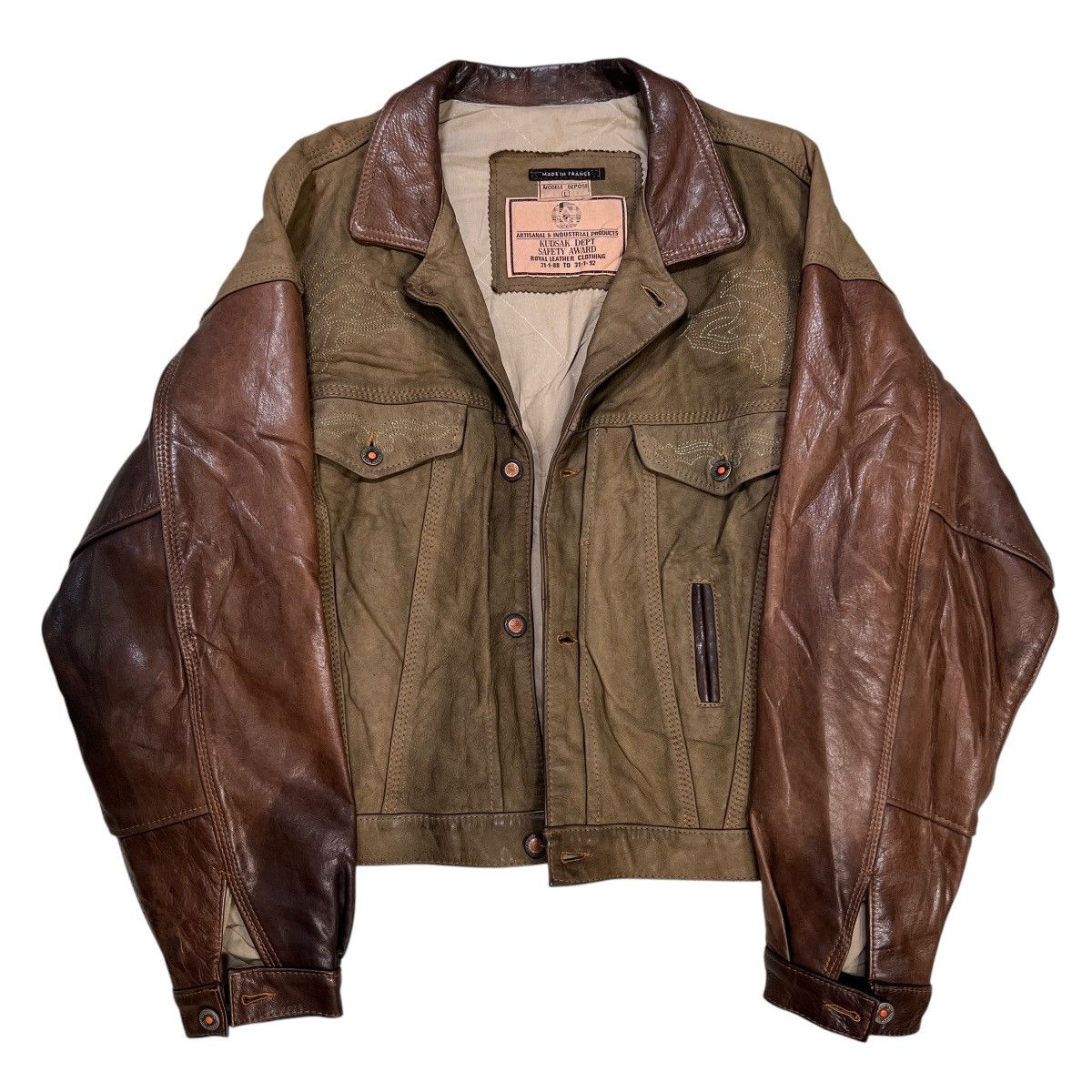 Artisan Outfitters 💥 Vintage Kudsak Artisanal Industrial Product Leather Jacket Size US L / EU 52-54 / 3 - 3 Thumbnail