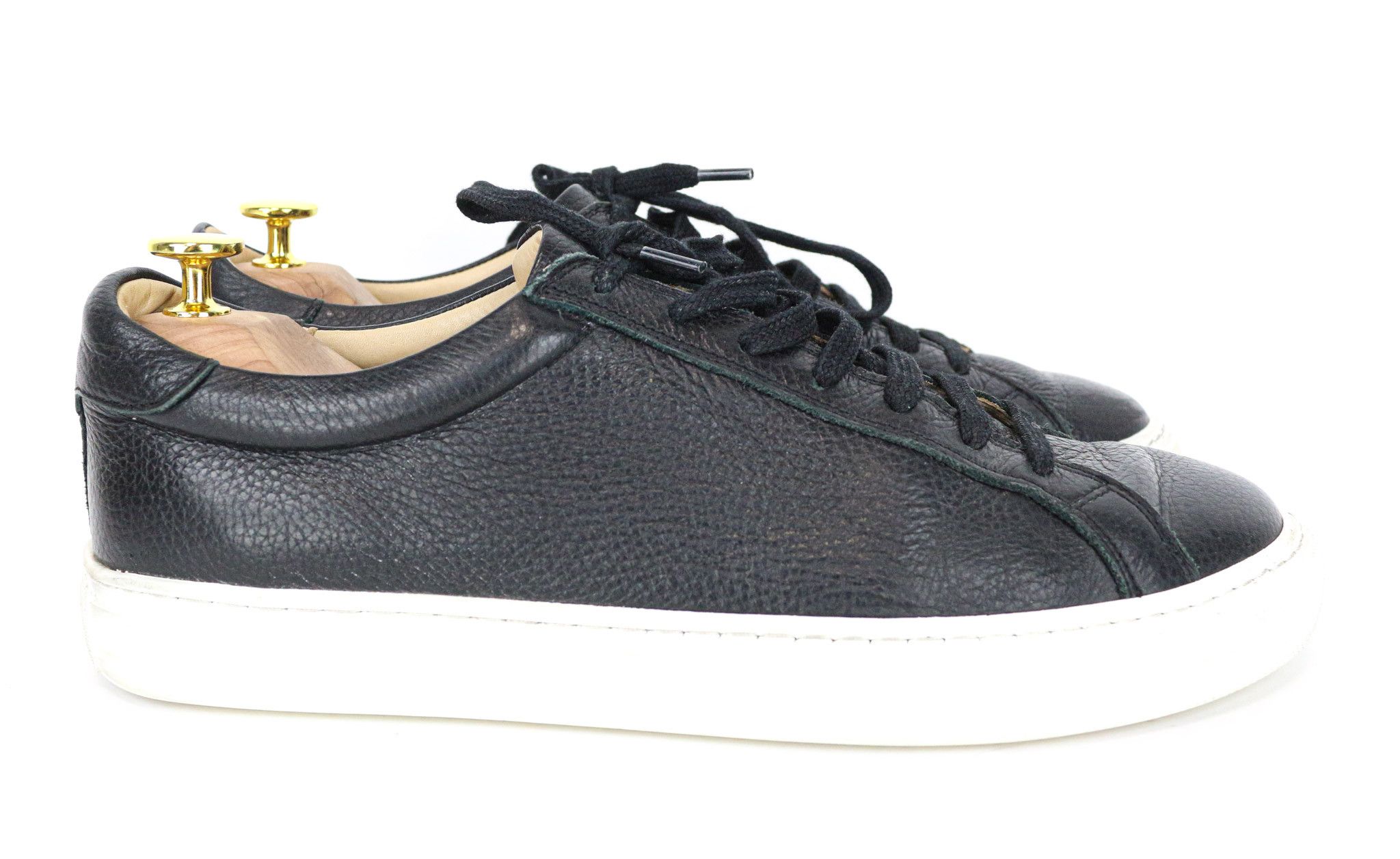 Suitsupply EU42 Black Grained Leather Sneakers 74315 Size US 9 / EU 42 - 6 Thumbnail