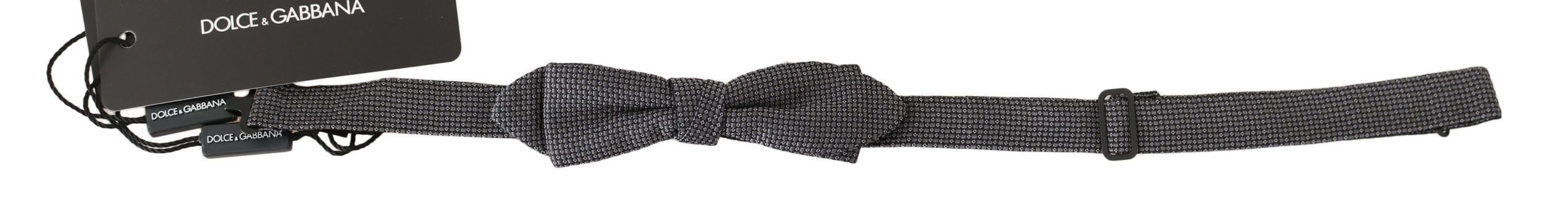 Dolce & Gabbana Elegant Gray Silk Bow Men's Tie Size ONE SIZE - 1 Thumbnail