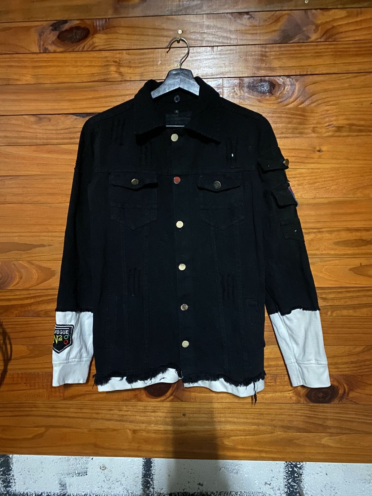 Japanese Brand SPYK Premium Black Distressed Hybrid Jacket – Streetwear Size M / US 6-8 / IT 42-44 - 3 Thumbnail