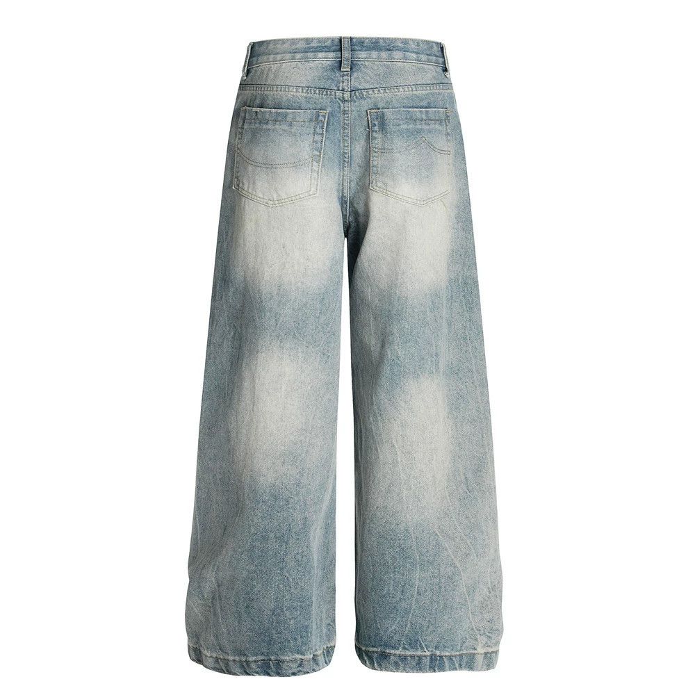 Jean Men's distressed punk retro washed gradient jeans Size US 32 / EU 48 - 3 Thumbnail