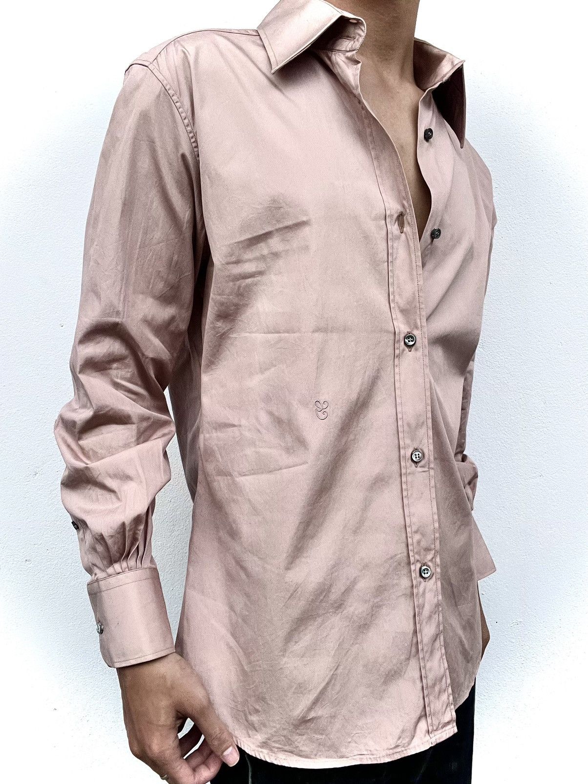 Gucci 2000s Gucci Tom Ford Pink Shirt Size US L / EU 52-54 / 3 - 4 Thumbnail