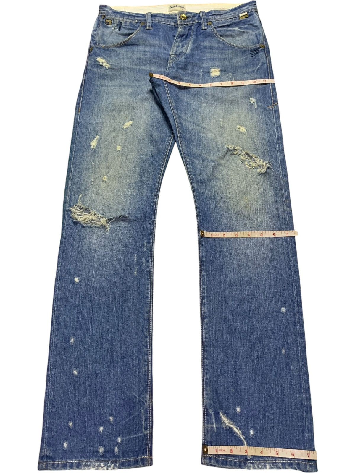 Japanese Brand Vintage Japanese Brand Faded Wash Buckle Back Jeans Size US 33 - 13 Thumbnail