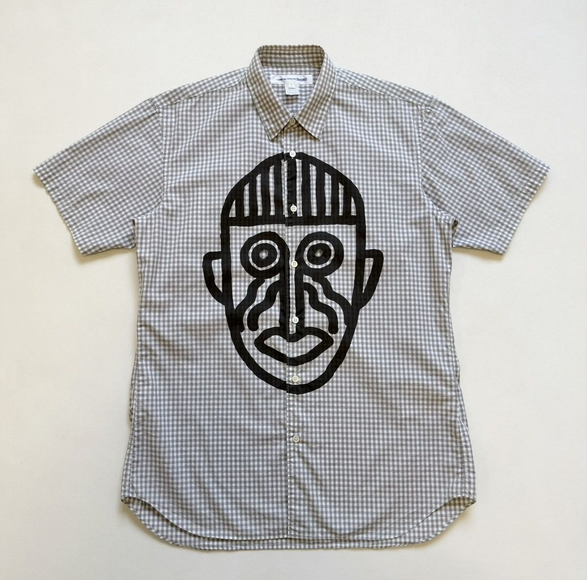 Comme des Garcons ‘Face Print’ Check Short Sleeve Shirt Size US L / EU 52-54 / 3 - 1 Thumbnail