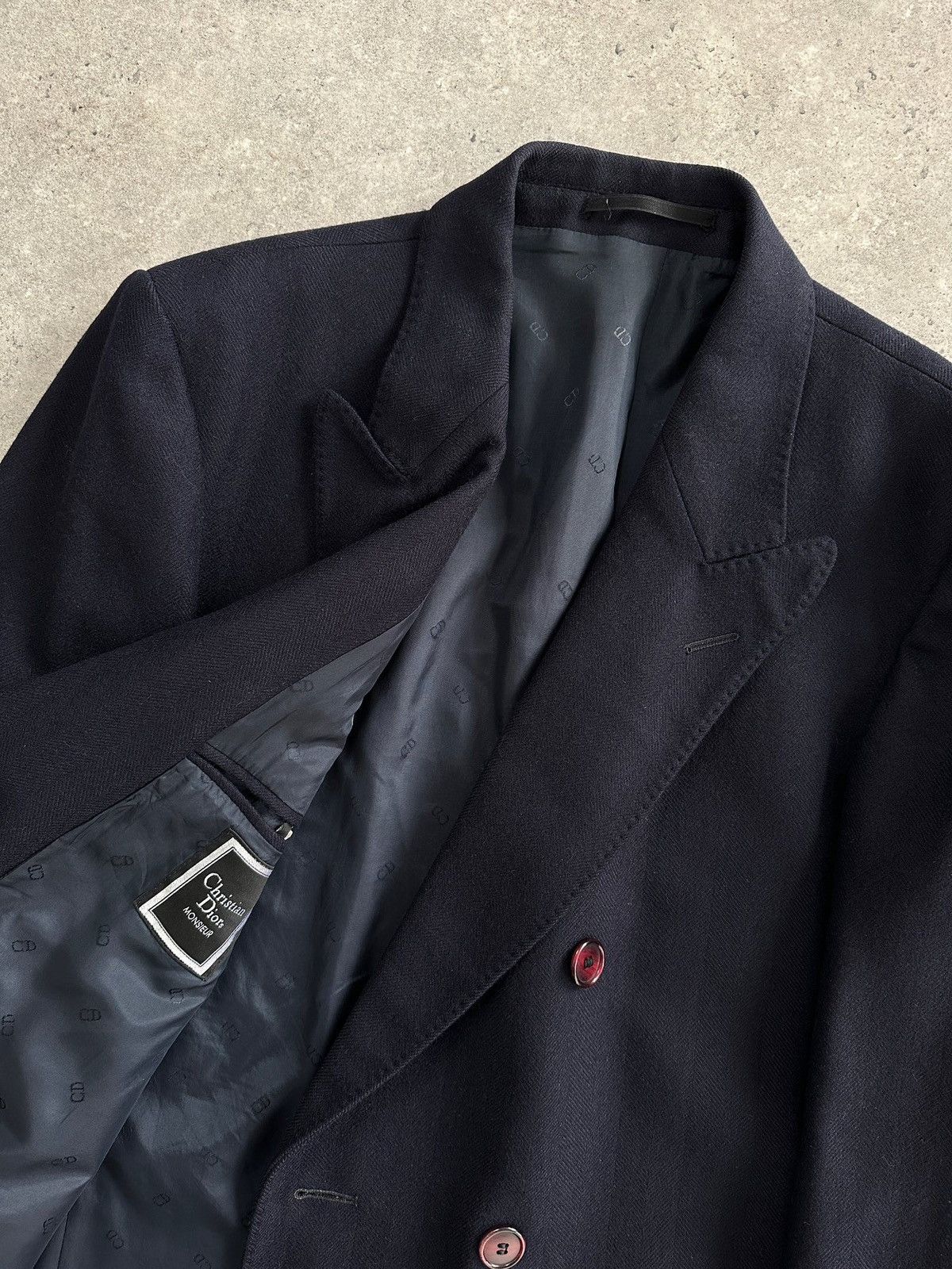 Christian Dior Monsieur Vintage Navy Wool Christian Dior Coat Size US L / EU 52-54 / 3 - 6 Thumbnail