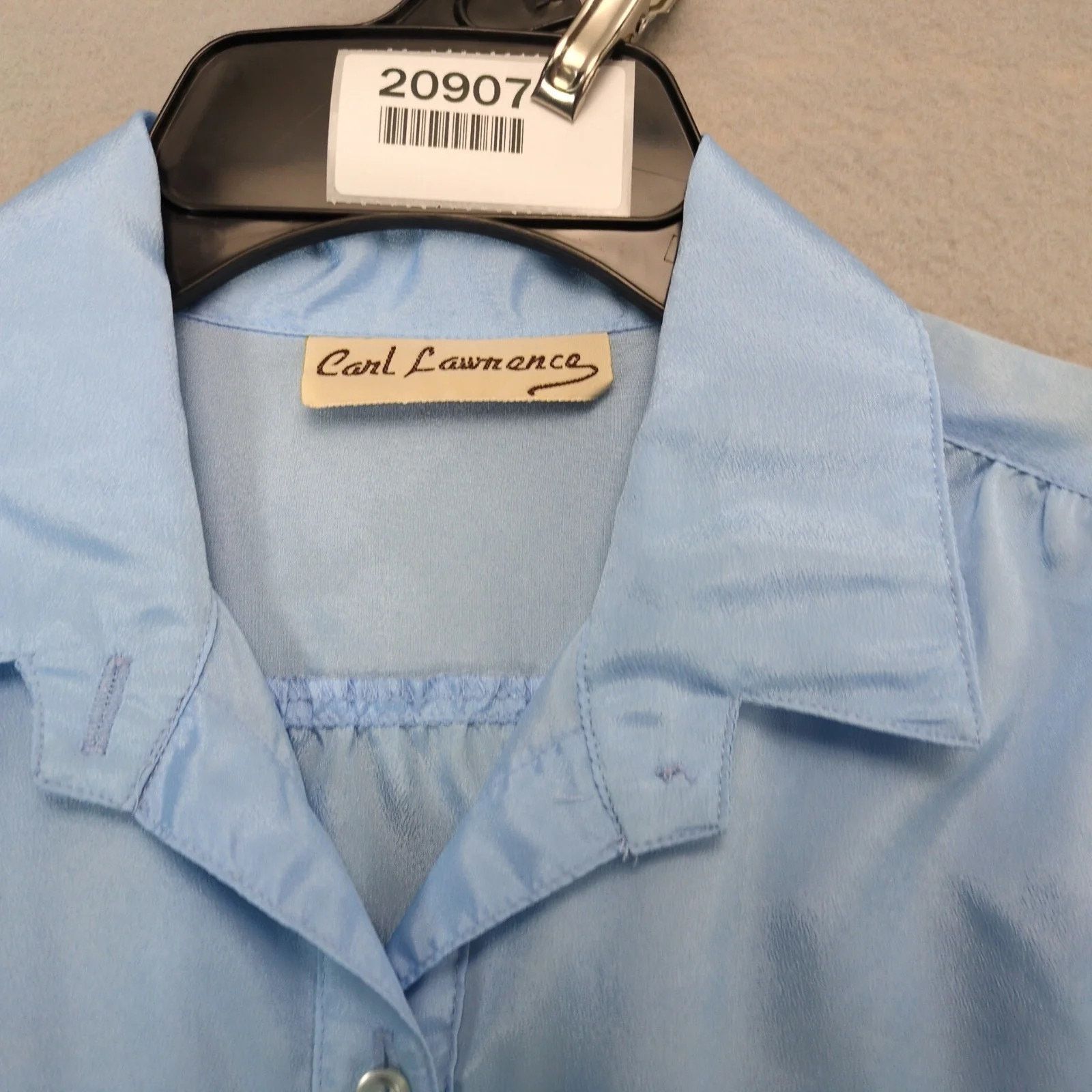 Vintage Carl Lawrence Blue Button Front Blouse Women's M Long Sleeve Size M / US 6-8 / IT 42-44 - 3 Thumbnail