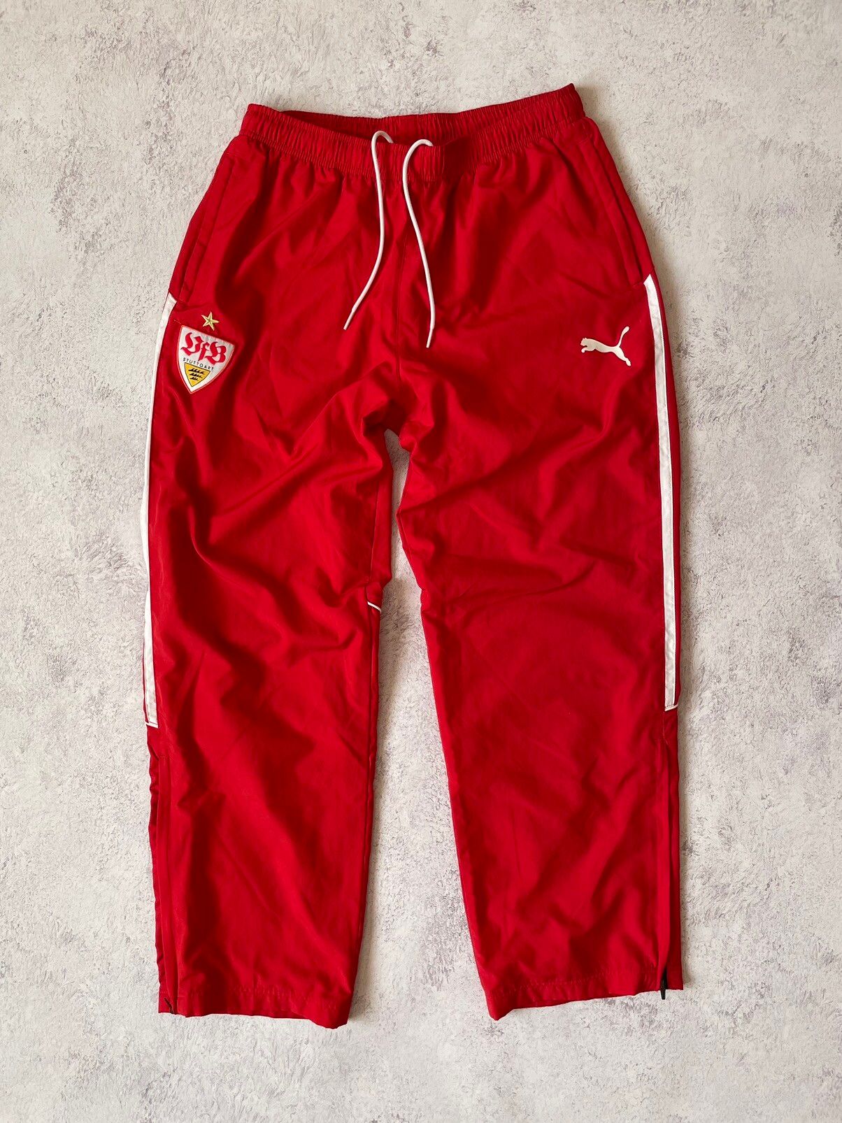 Pre-owned Puma X Soccer Jersey Puma Vintage Joggers Stuttgart Soccer Pants In Red
