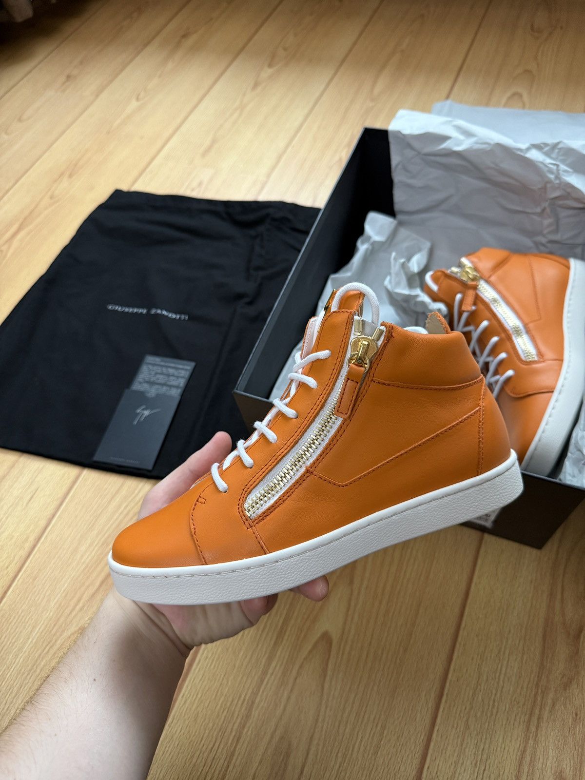 Giuseppe Zanotti Giuseppe Zanotti Brek High Orange Gold Zip BNIB 37 Size US 7 / IT 37 - 6 Thumbnail