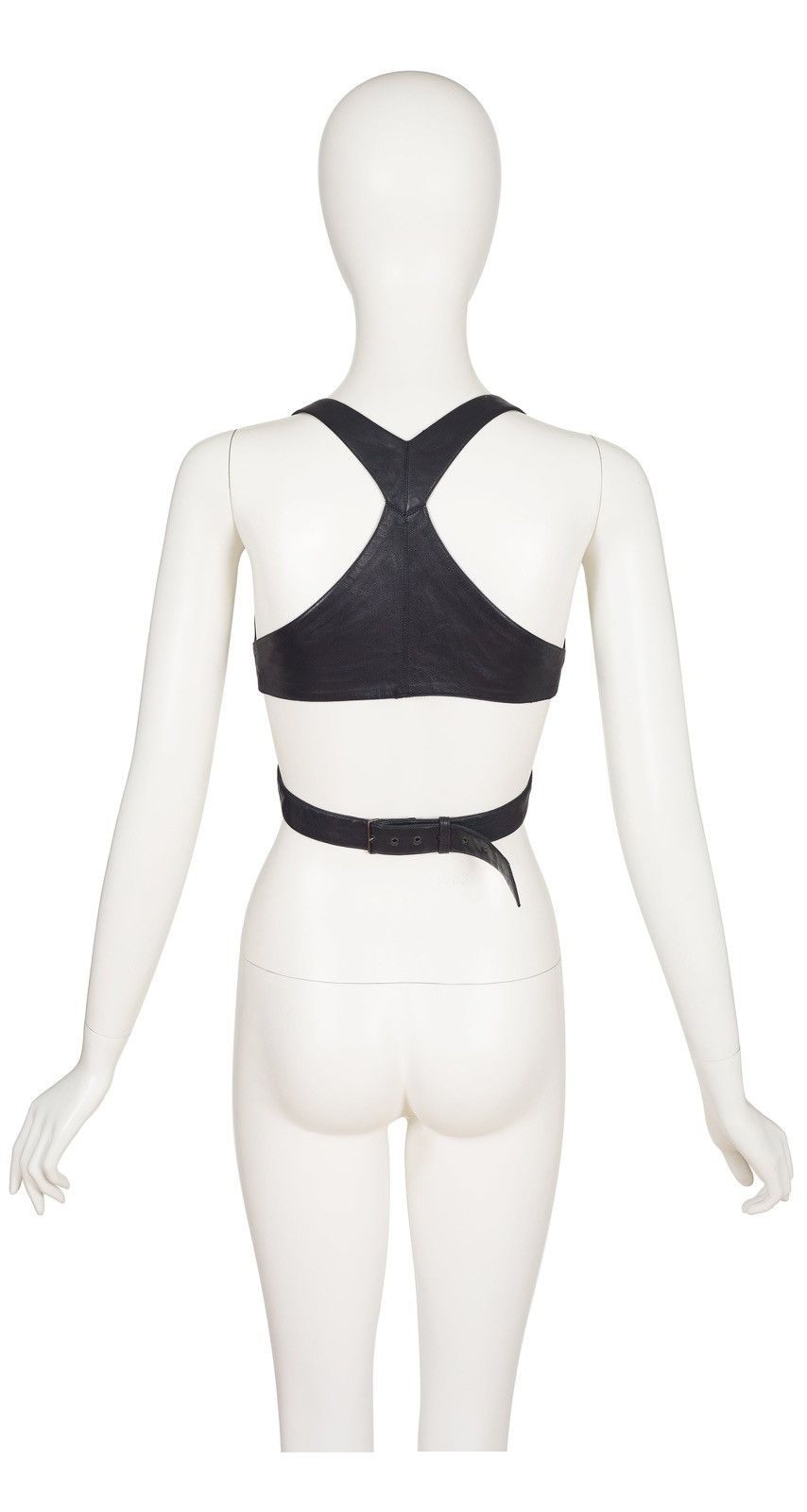 Alaia Alaïa Black Leather Racerback Wrap Bra Top Size XS / US 0-2 / IT 36-38 - 3 Thumbnail