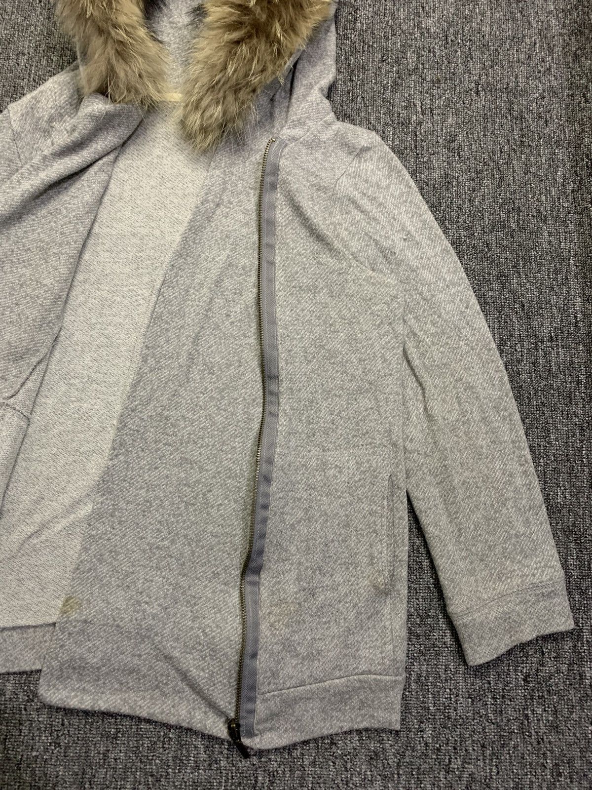 Japanese Brand Liesse Crazy Assymmetric Grey Zip Fur Hoodie Punk Rock Style Size L / US 10 / IT 46 - 7 Thumbnail