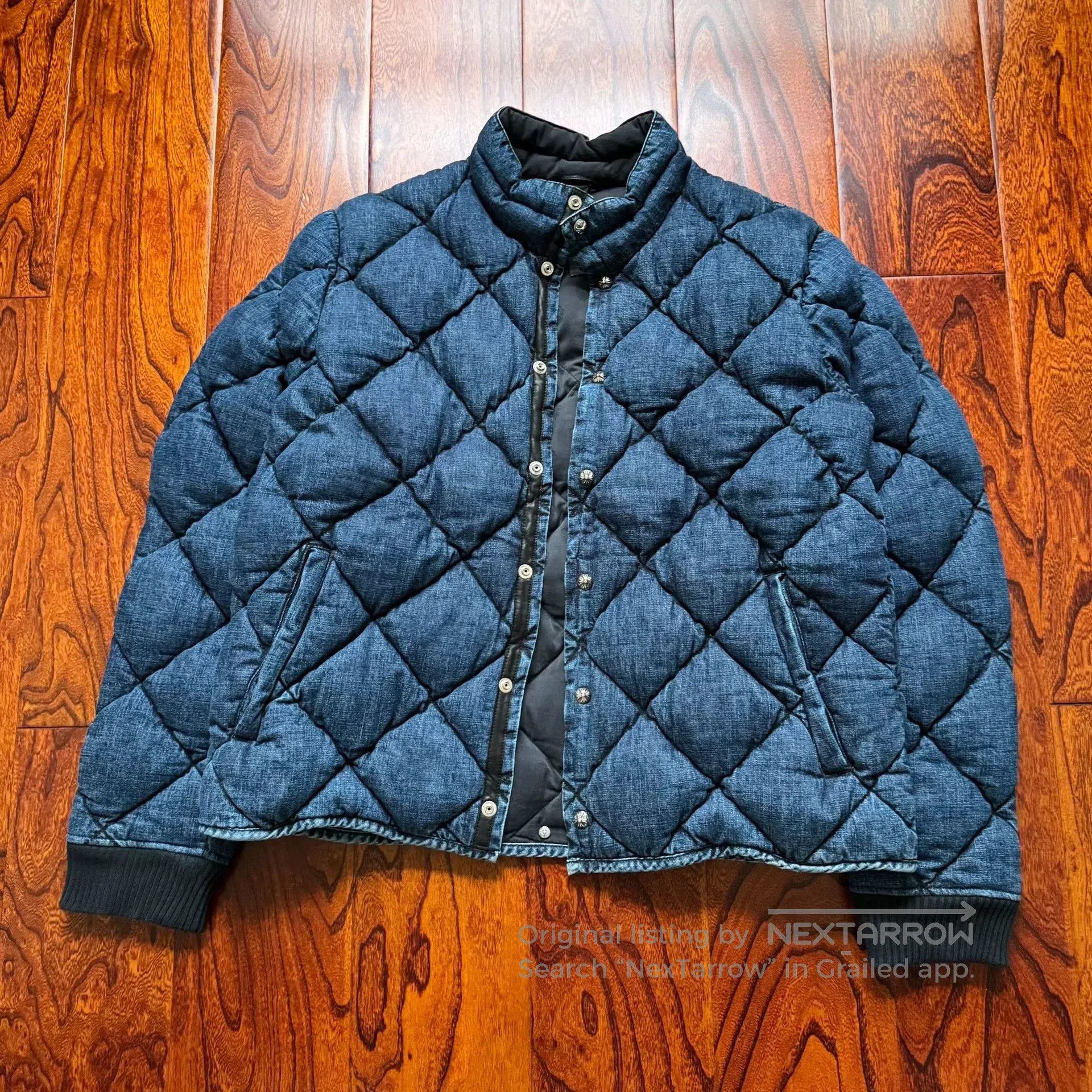 Chrome Hearts blue quilted denim puffer jacket. Size US M / EU 48-50 / 2 - 1 Thumbnail