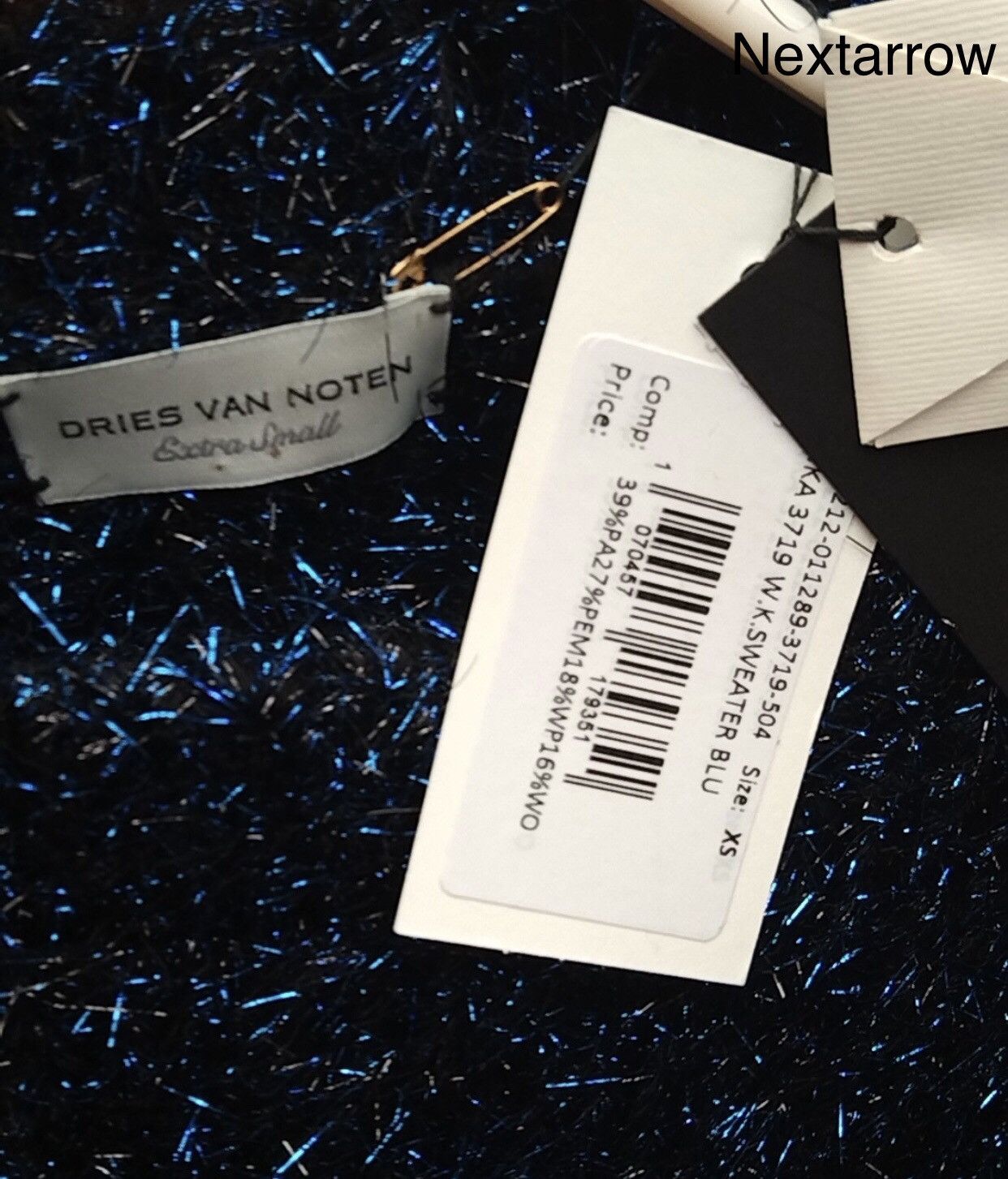 Dries Van Noten Dries van noten Blue metallic knit sweater 2412-Nextarrow Size US XS / EU 42 / 0 - 2 Thumbnail