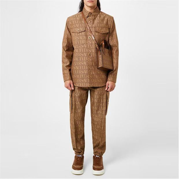 Versace o1g2r1mq0824 All Over Print Cargo Trousers Brown Beige Size US 30 / EU 46 - 6 Thumbnail