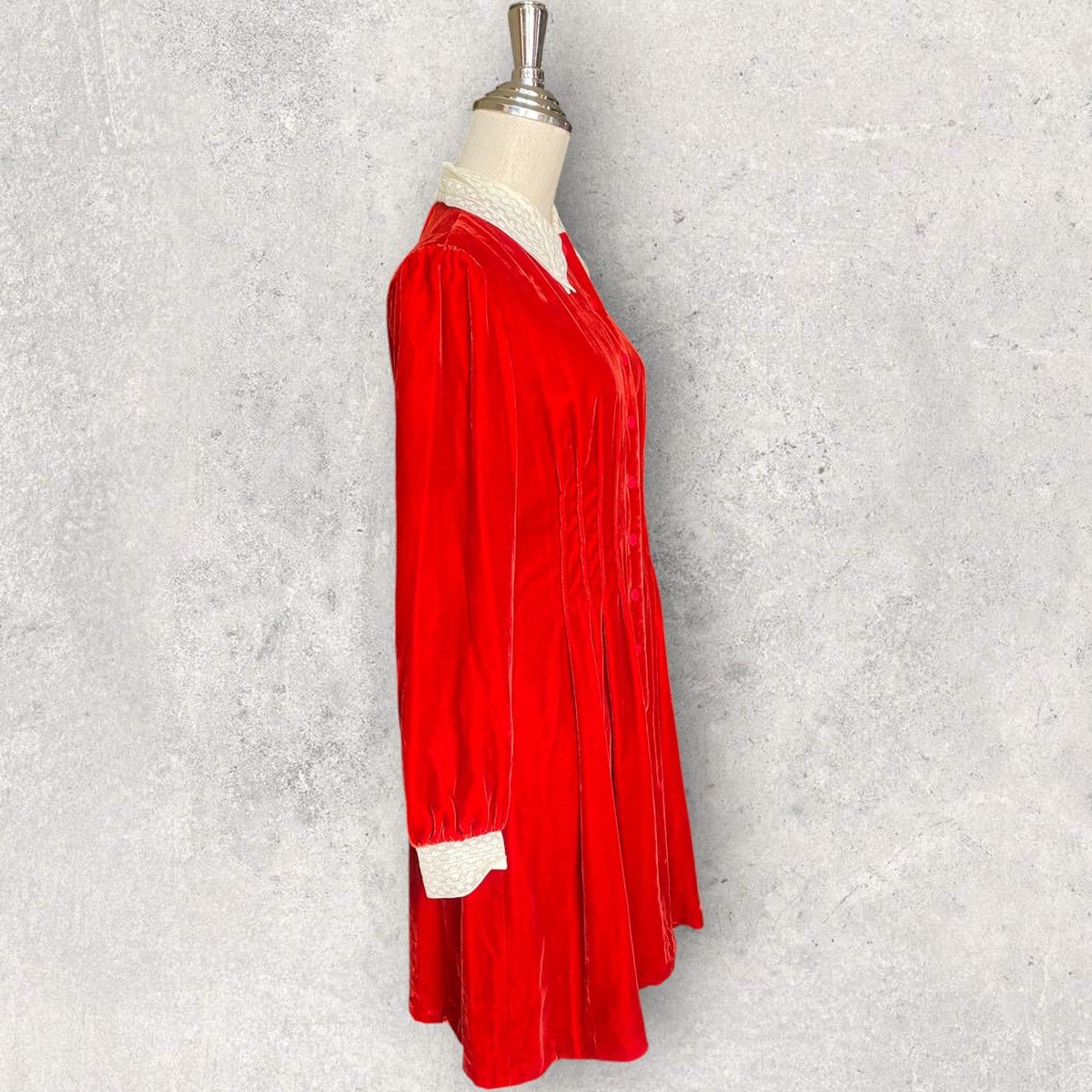 Dior Pre Fall 2017 Red Velour Dress Size S / US 4 / IT 40 - 5 Thumbnail