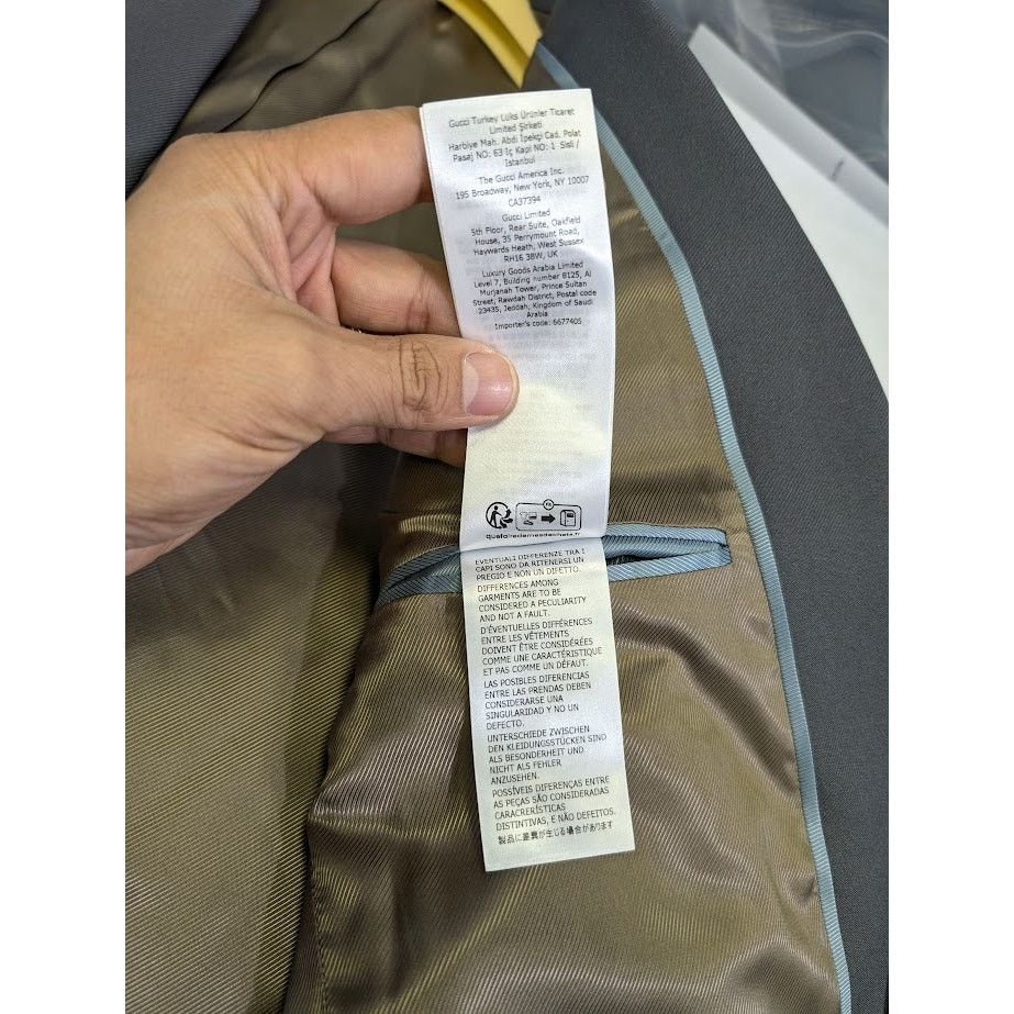 Gucci o1rshd1 Fluid Drill Palace Jacket in Steel Gray Size US L / EU 52-54 / 3 - 22 Thumbnail
