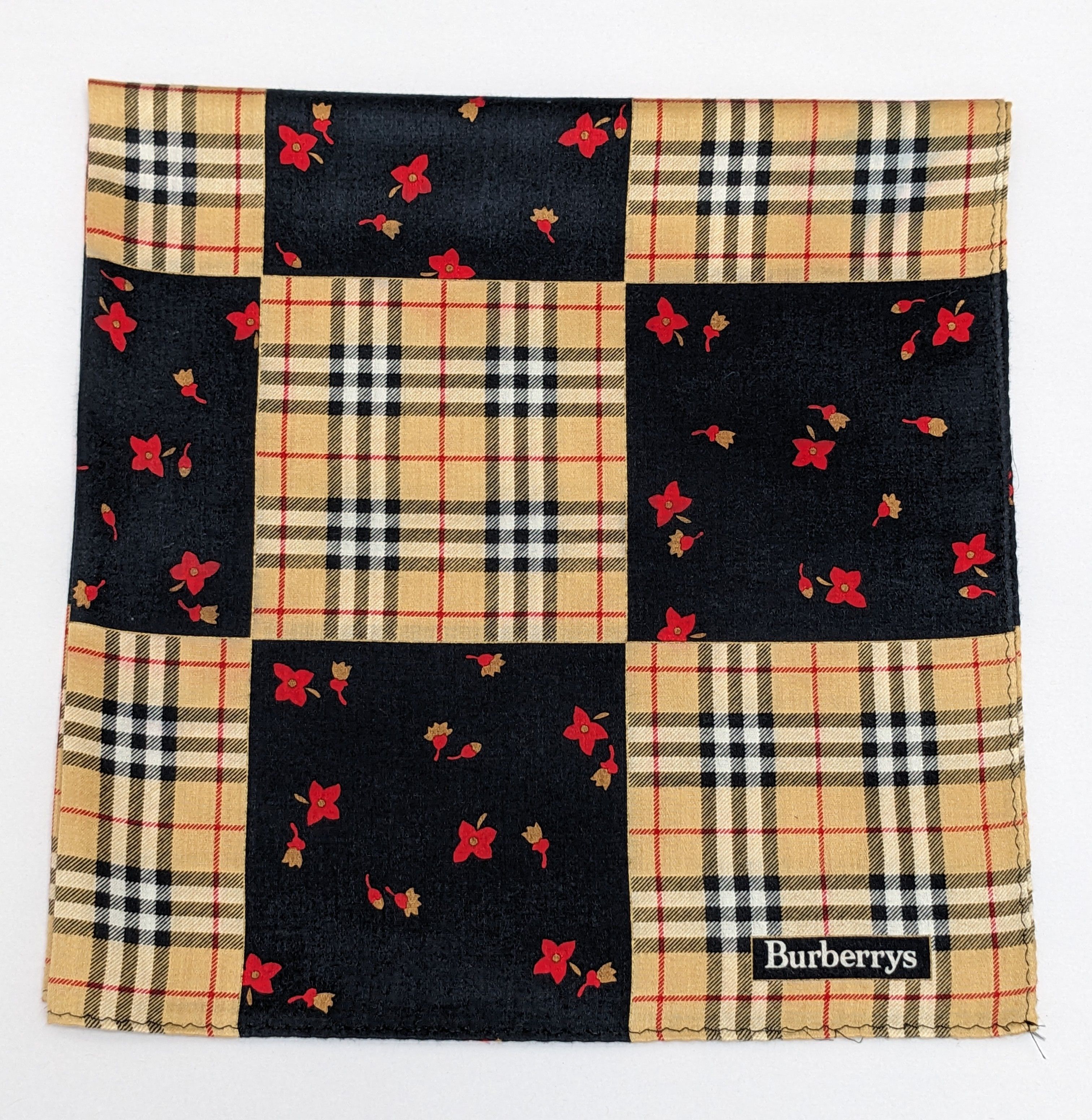 Burberry Burberrys Handkerchief Nova Check Patchwork Floral Print Size ONE SIZE - 1 Thumbnail