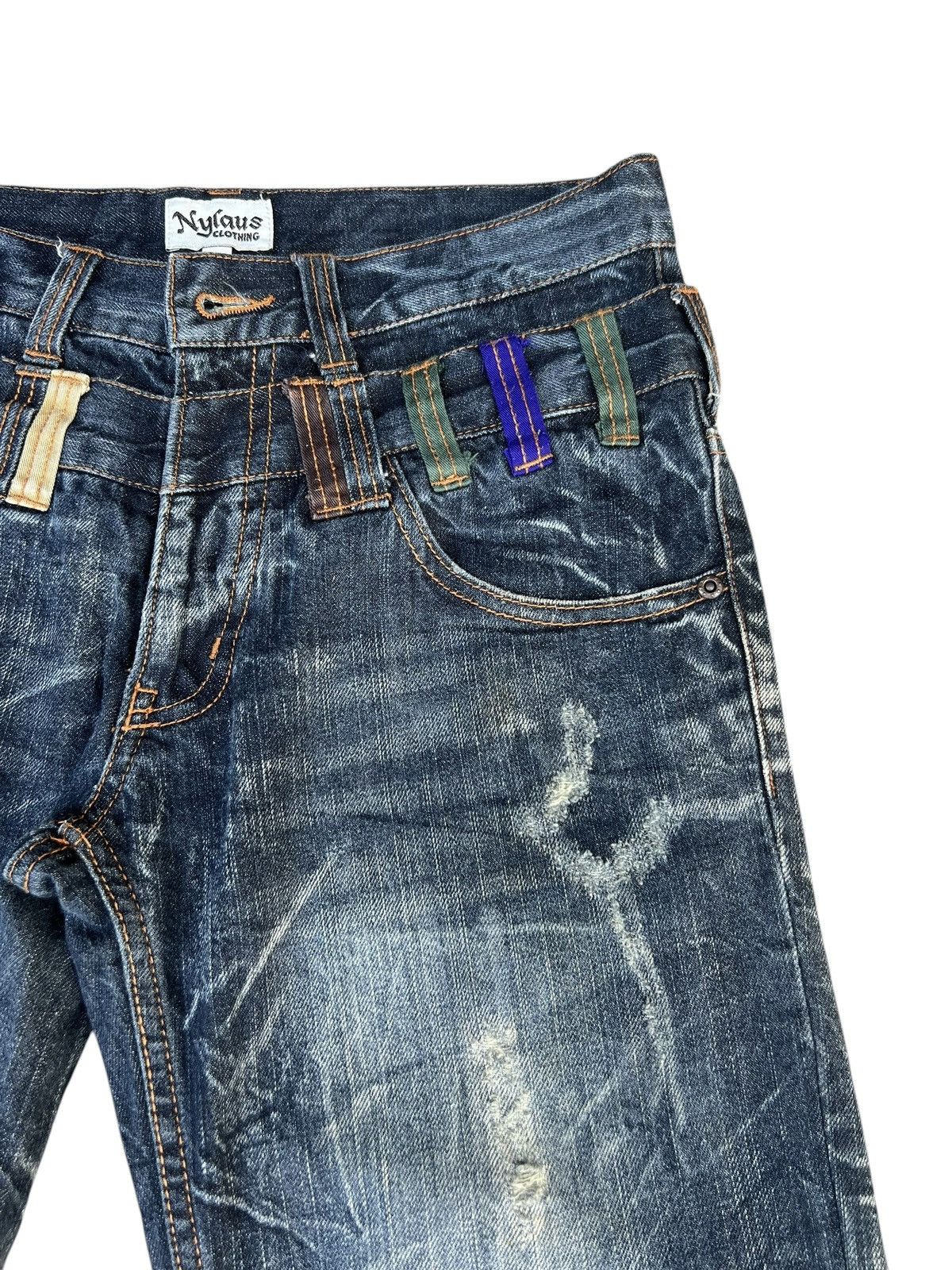 14th Addiction Double Waist Nylaus Clothing Dirty Mud Discharge Denim Jeans Size US 30 / EU 46 - 11 Thumbnail
