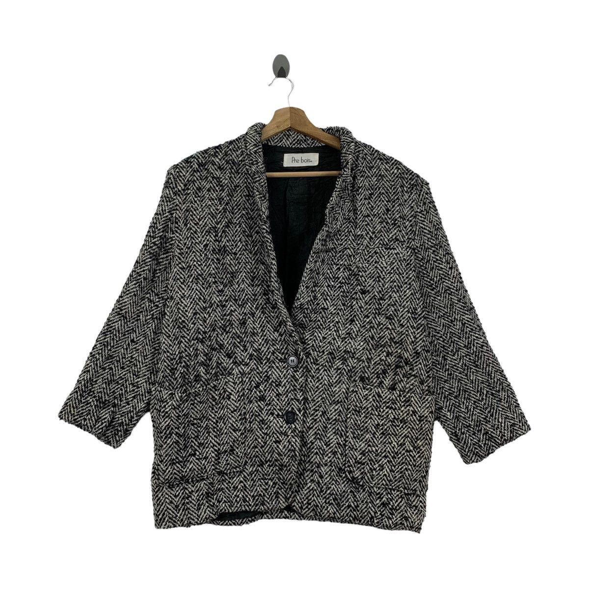 Japanese Brand Vintage PRE BOIS Japanese Brand Herringbone Wool Blazer Coat Size M / US 6-8 / IT 42-44 - 1 Thumbnail