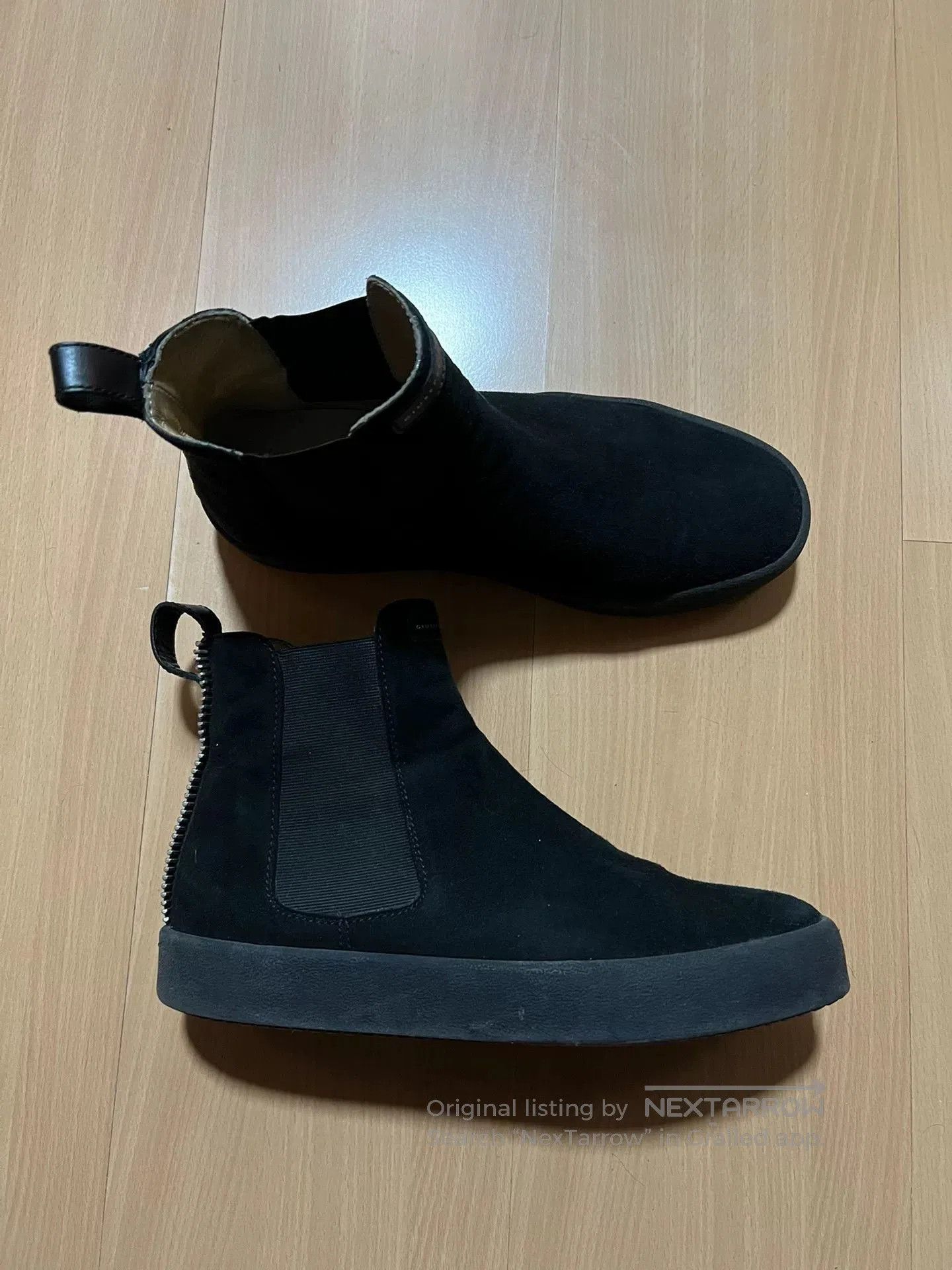Giuseppe Zanotti black suede zipper Chelsea ankle boots. Size US 10 / EU 43 - 4 Thumbnail