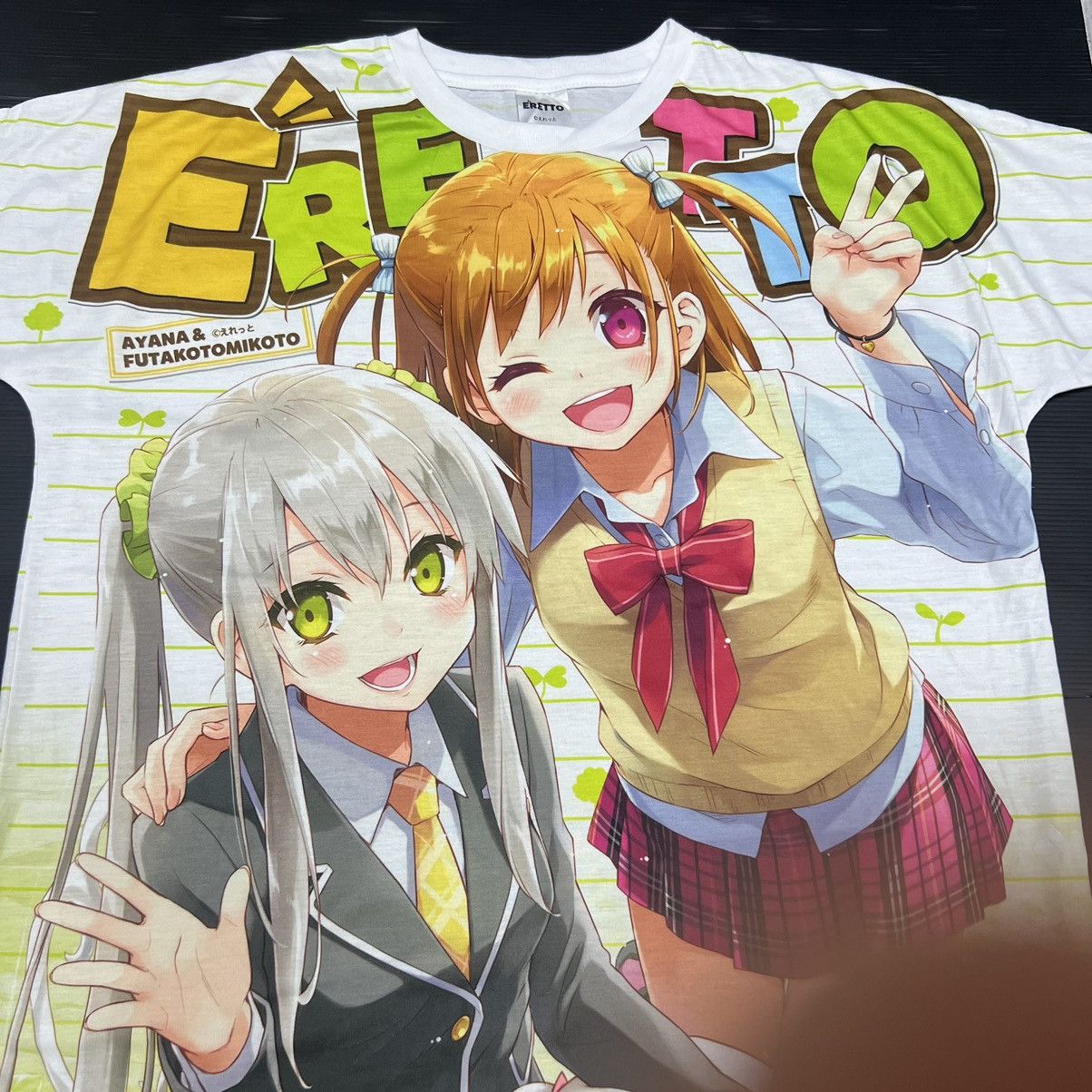 Anime Eretto Ayana & Futakotomikoto Mega Print Anime Waifu Tee Size US XL / EU 56 / 4 - 3 Thumbnail