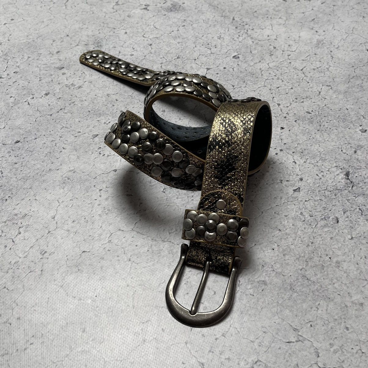 Vintage Vintage Leather Belt Crystals Avant Garde Size ONE SIZE - 8 Thumbnail