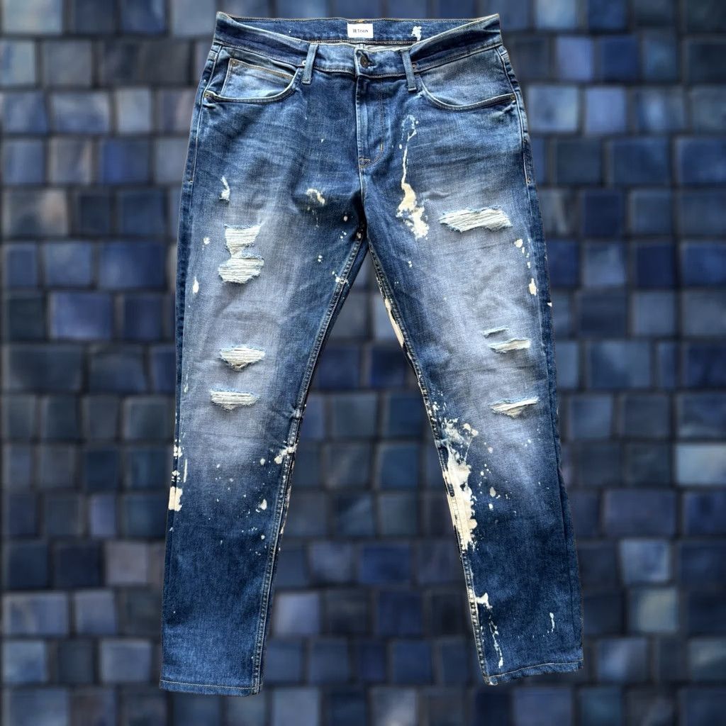 Hudson Hudson Blake Jeans Mens 36 Slim Straight Blue Splatter Size US 36 / EU 52 - 1 Thumbnail