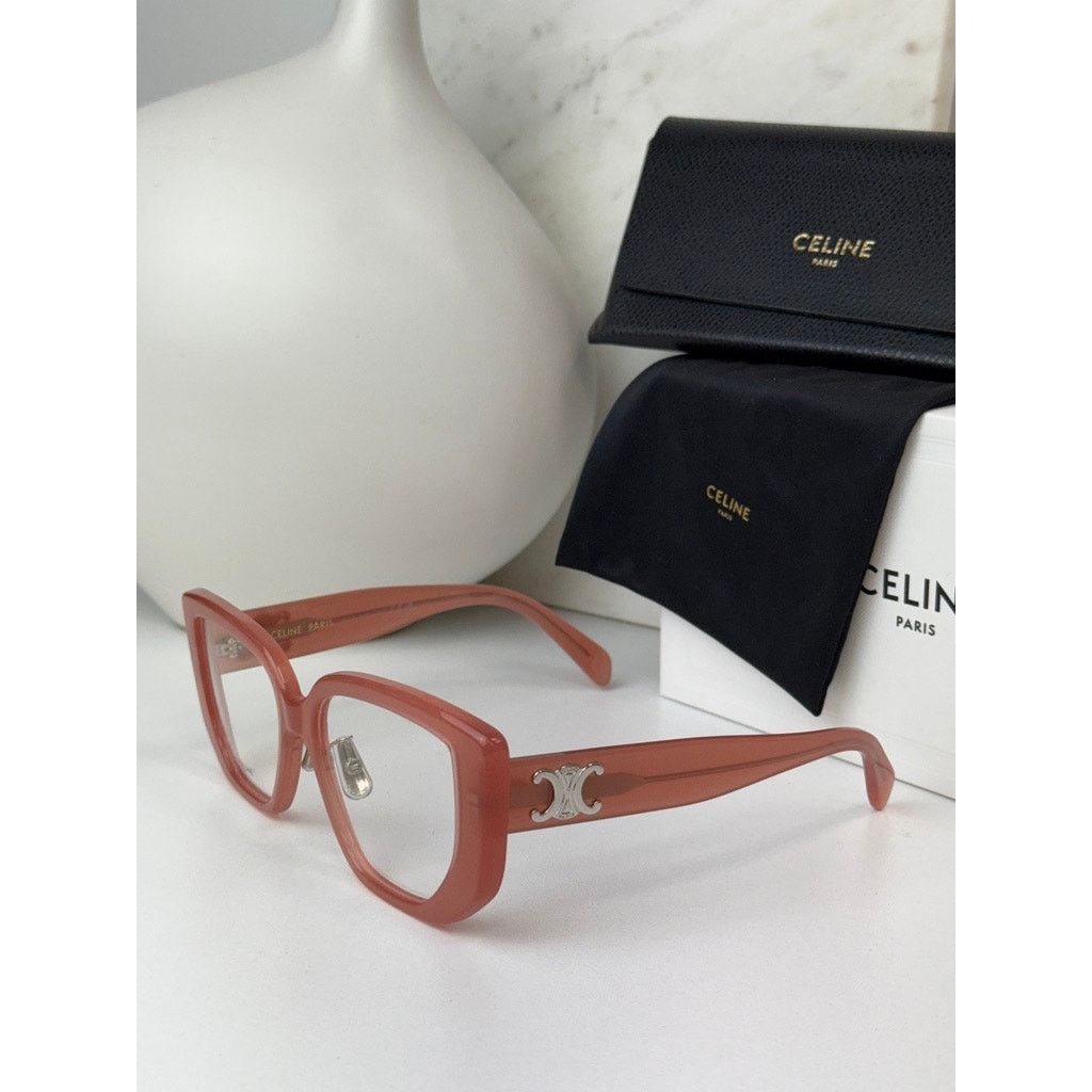 Celine NEW Celine CL50146F Cat Eye Eyeglasses Frames in Pink Size ONE SIZE - 2 Thumbnail
