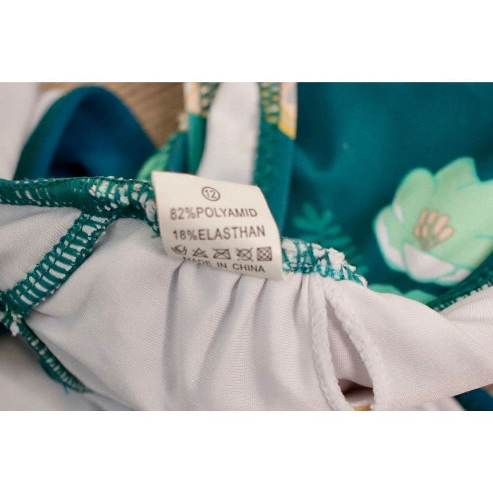 Other Tropical Floral Open Tummy Teal Moderate 1pc Swimsuit SMALL Size S / US 4 / IT 40 - 8 Thumbnail