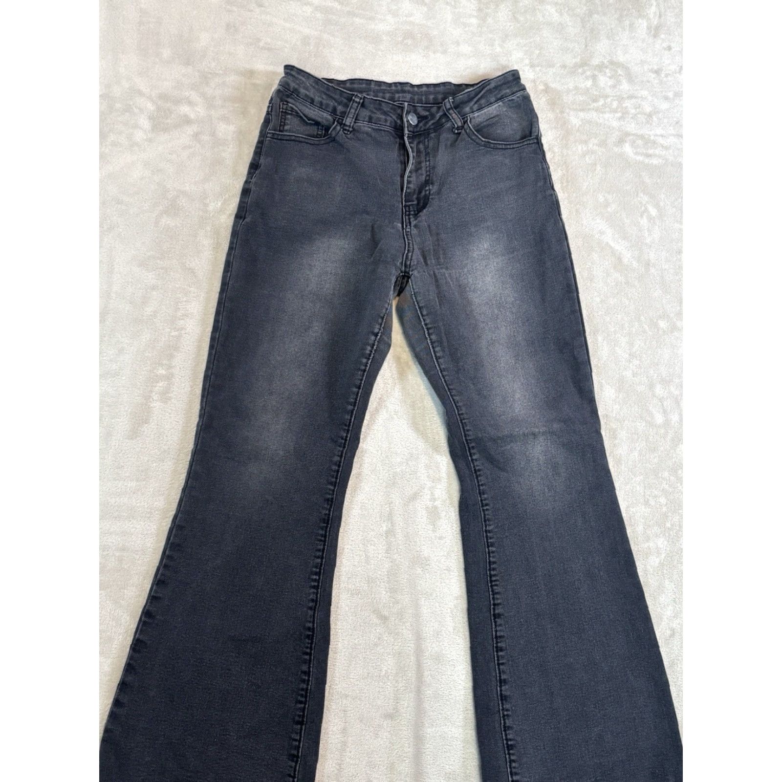 Vintage Women's Black High Rise Bootcut Jeans Stretchy Size M Size 32" / US 10 / IT 46 - 2 Thumbnail