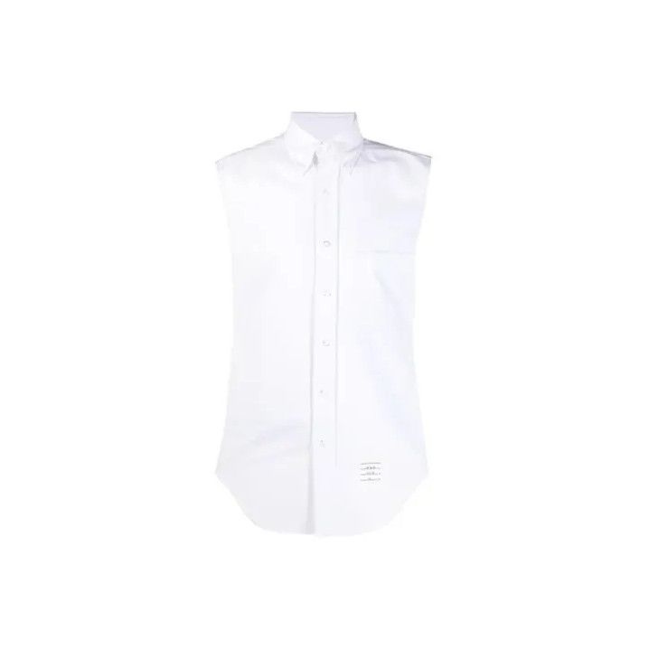 Thom Browne Thom Browne Sleeveless Oxford Shirt for Men Size US S / EU 44-46 / 1 - 1 Thumbnail