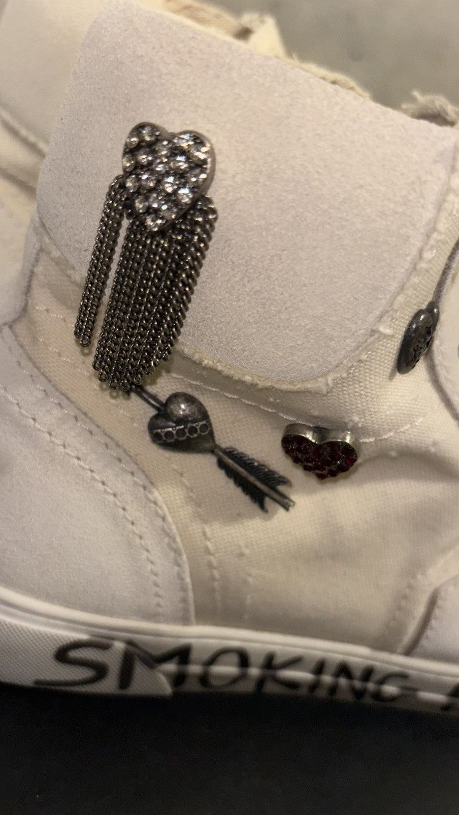 Saint Laurent Paris Saint Laurent Paris “Smoking Forever” High Top Sneaker Size US 11 / EU 44 - 2 Thumbnail