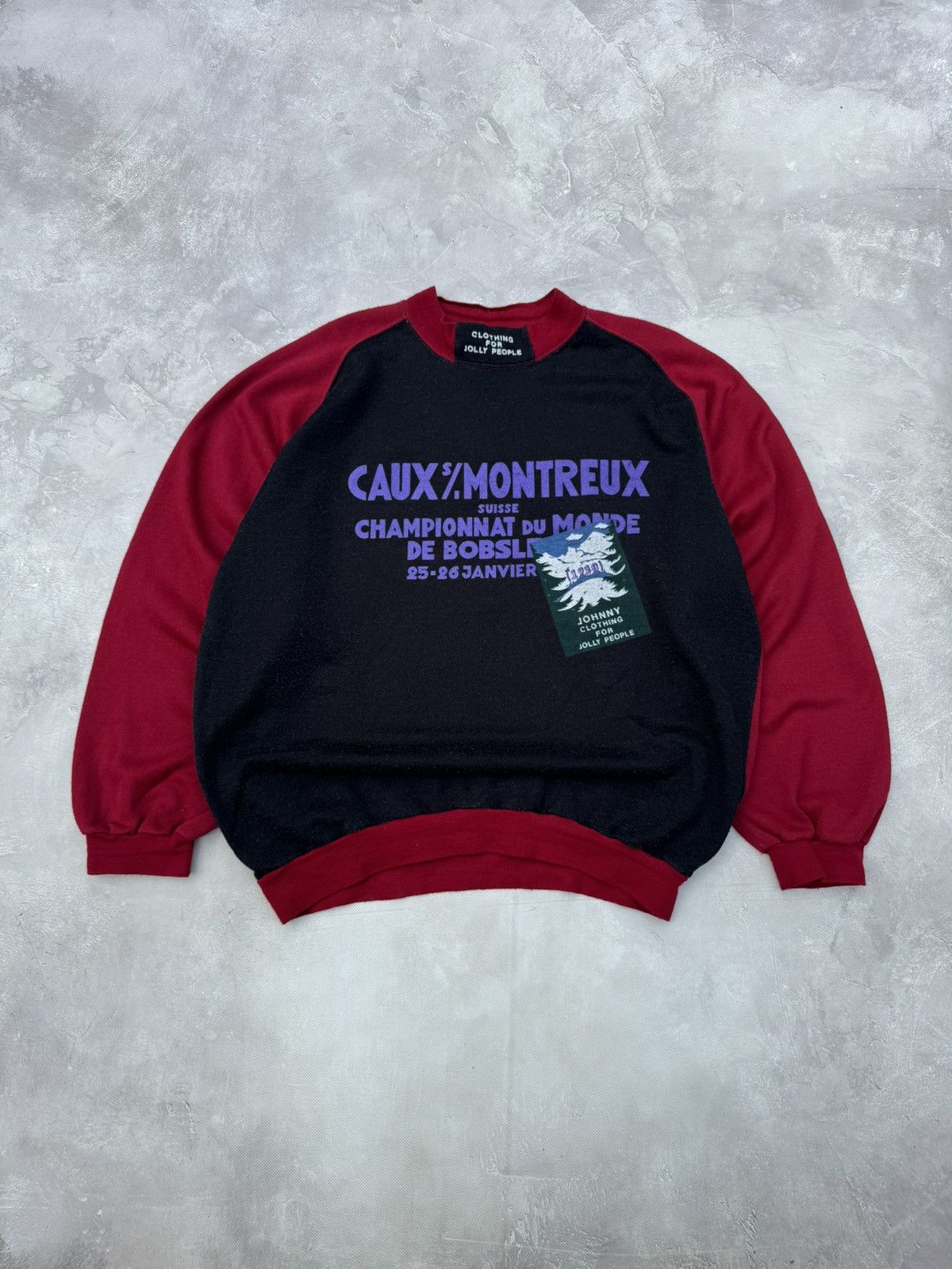 Vintage Vintage 80s Caux Montreux Italy Made Y2k Baggy Sweatshirt Size US XL / EU 56 / 4 - 1 Thumbnail
