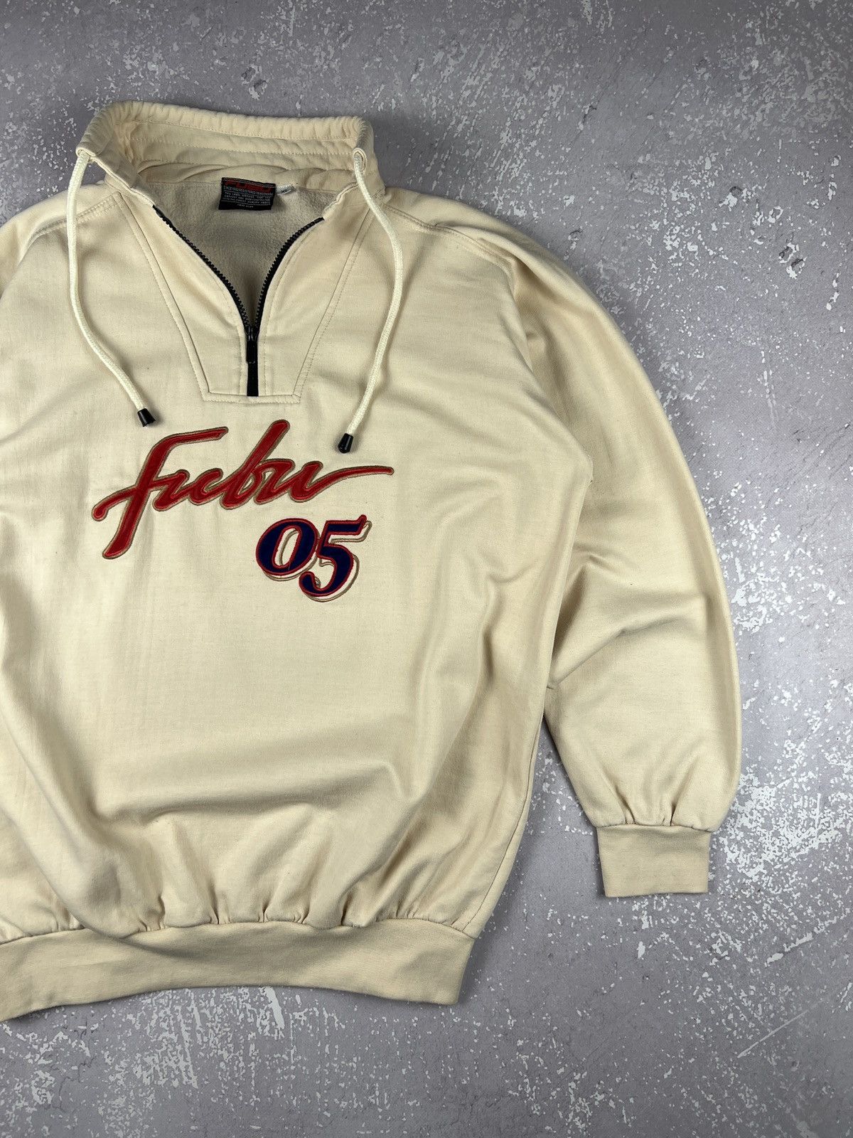Fubu RARE 90s Vintage Fubu 05 Rap Logo 1/3 Zip Sweatshirt Size US XL / EU 56 / 4 - 2 Thumbnail