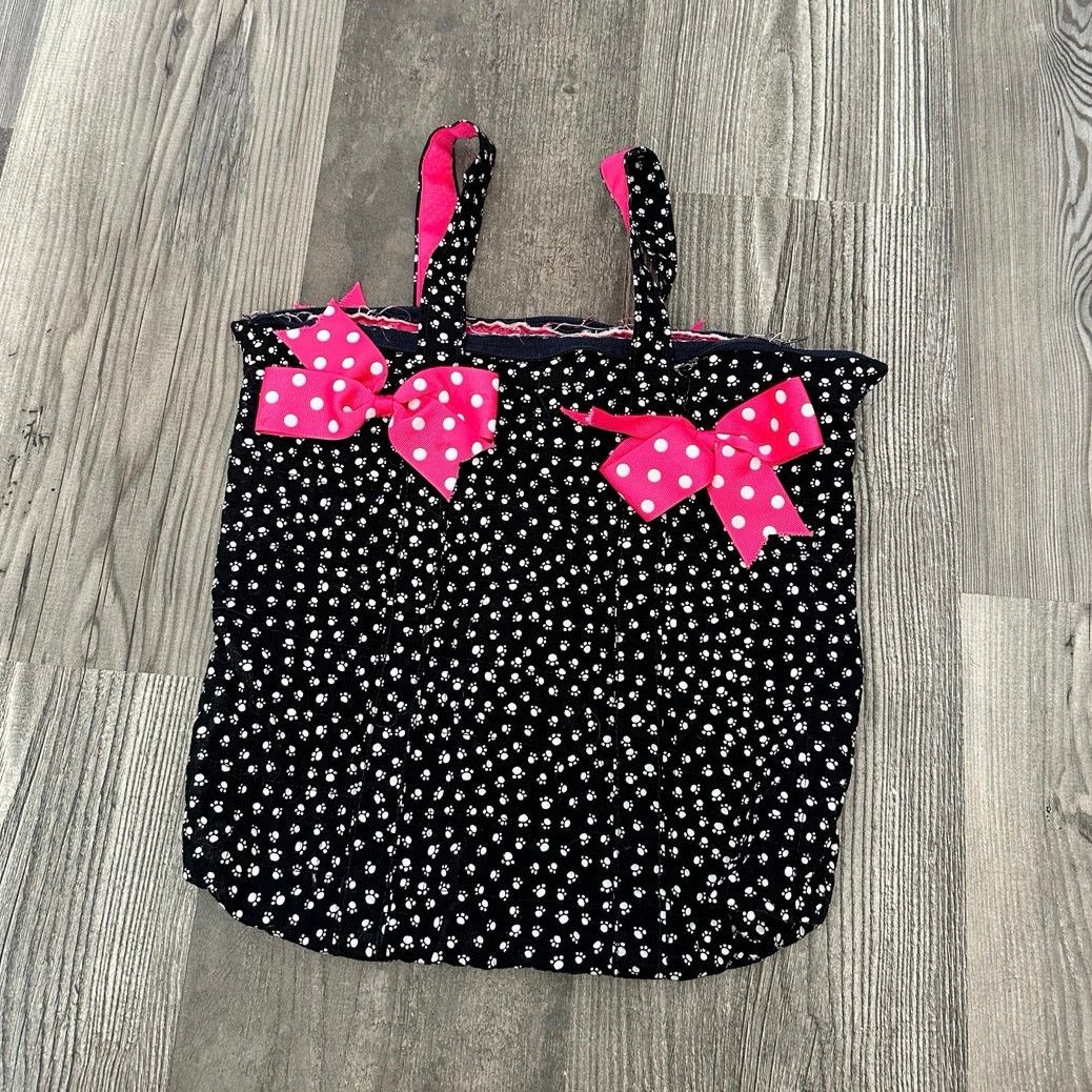Handmade black hot pink handmade pawprint mini handbag Size ONE SIZE - 1 Thumbnail